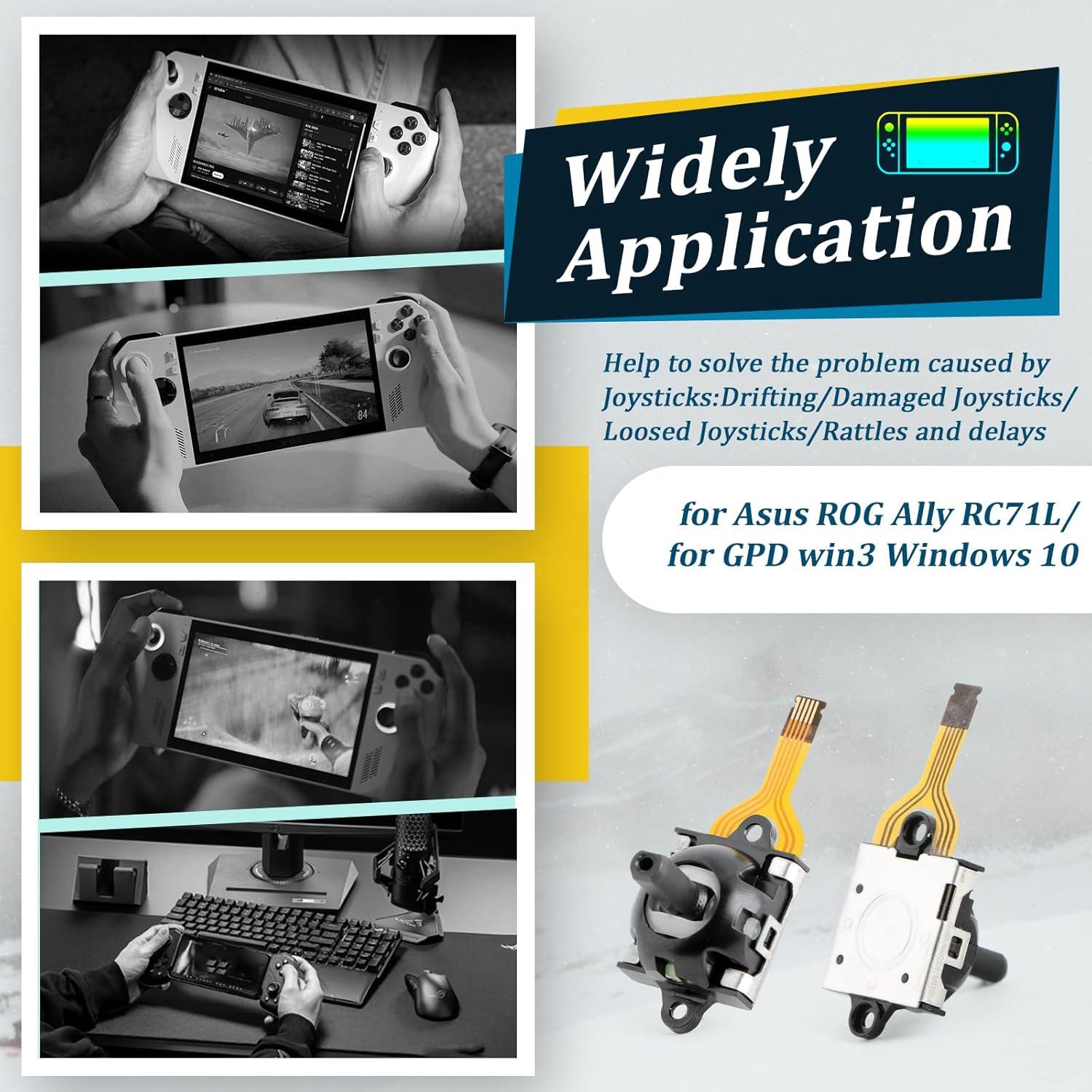 2 Joysticks de Efecto Hall para Asus ROG Ally RC71L y GPD Win3