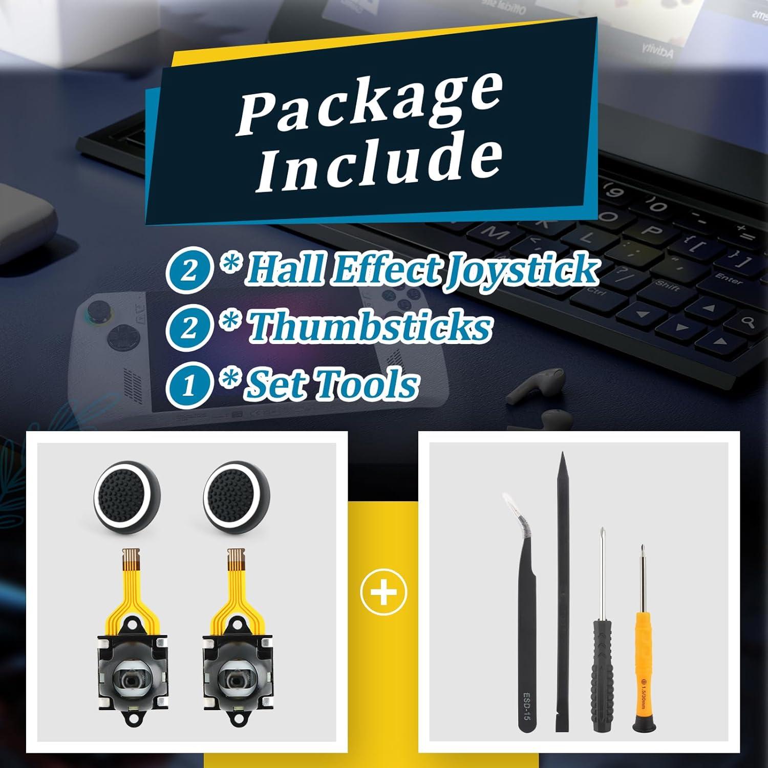 2 Joysticks de Efecto Hall para Asus ROG Ally RC71L y GPD Win3