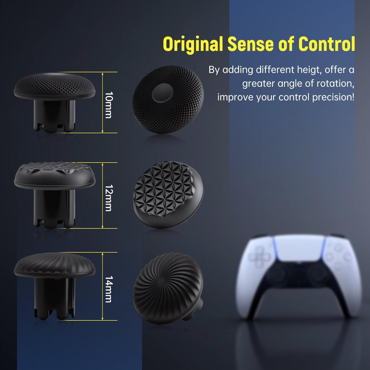 Tapas de Joystick Reemplazo KBRPARTS para PS5 Edge - 6 Agarre Ajustable