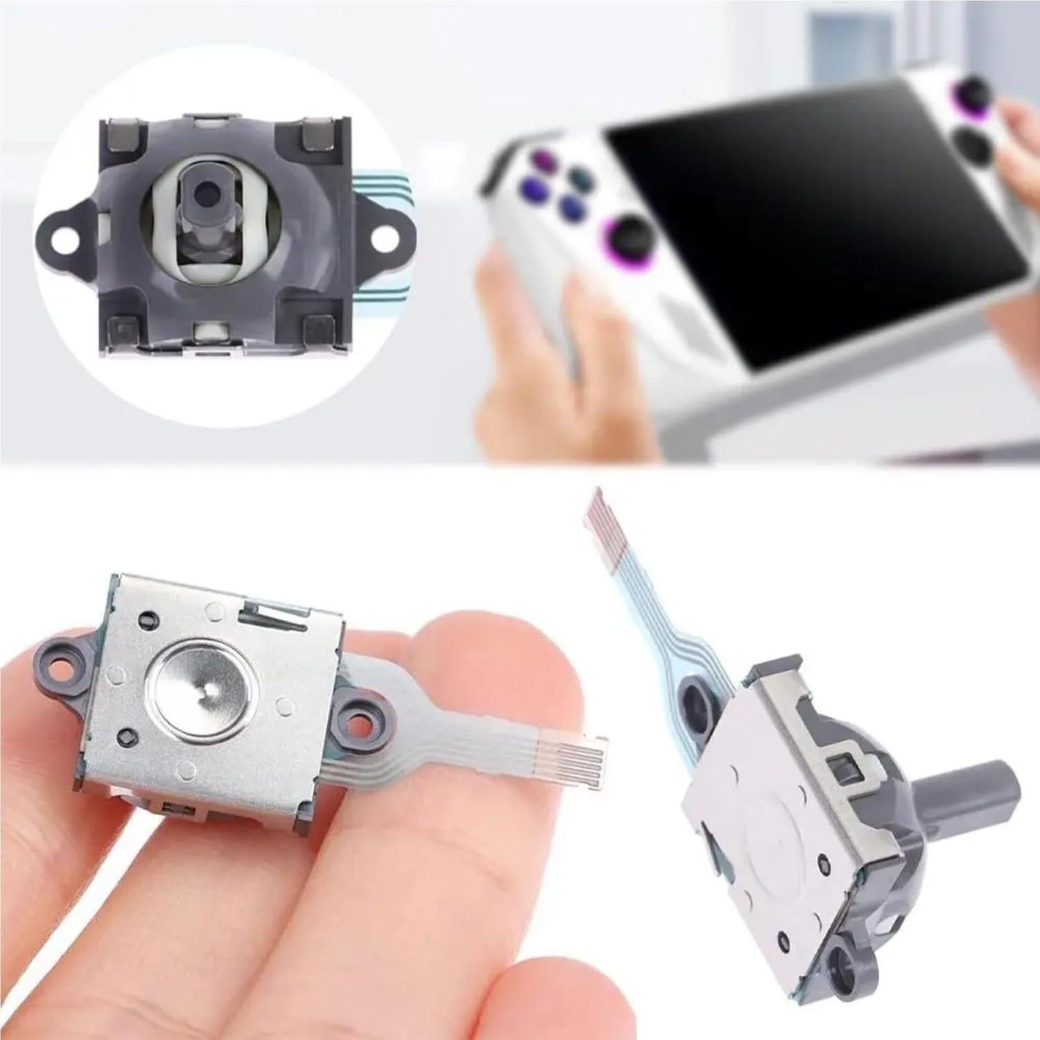 TGDPLUE 2 Pack Joystick Analog Replacement for ROG Ally, Precision Gaming Controller Replacement Stick for ROG Ally GPD Win 3 Windows 10 Handheld Gaming System with Joyticks Protector Rings