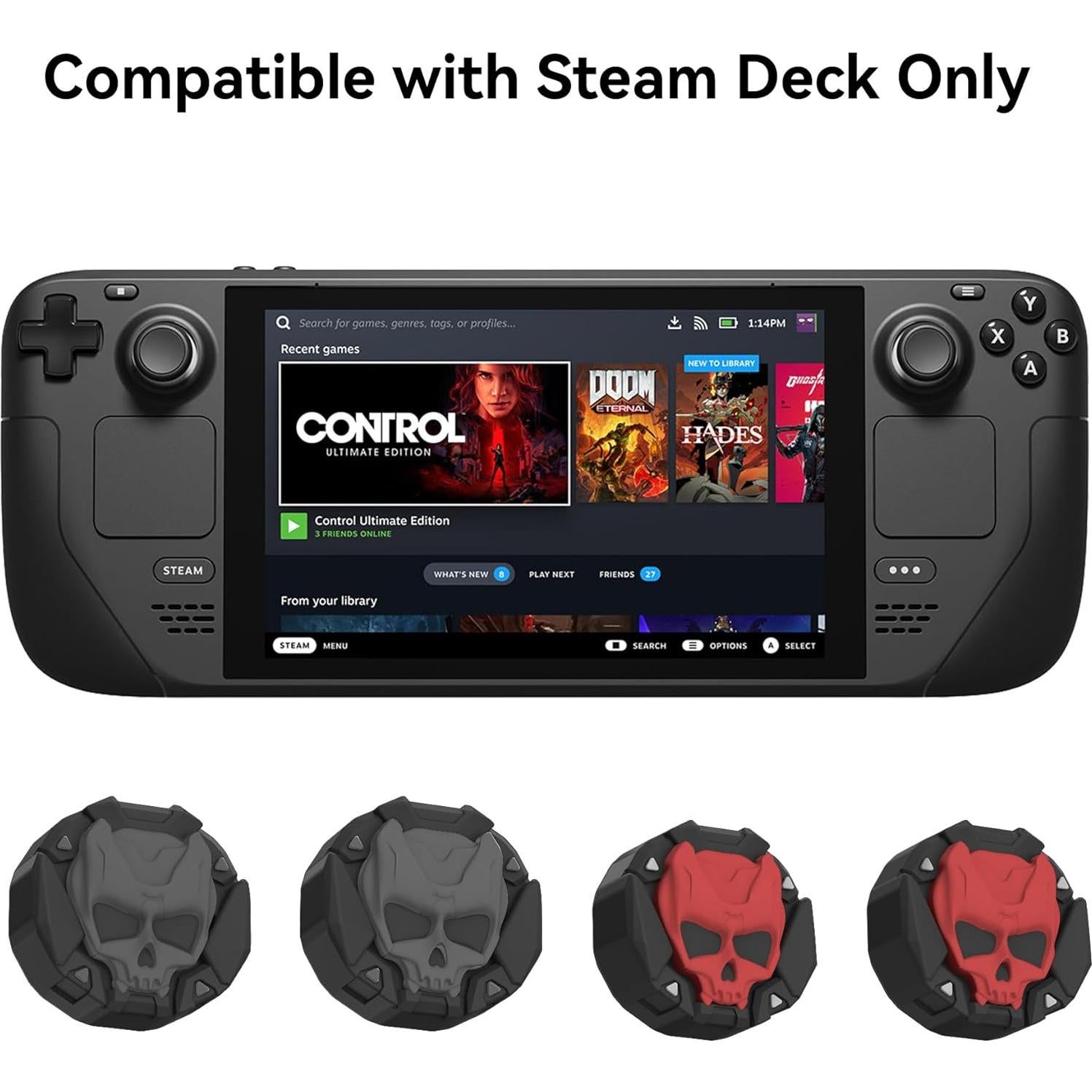 Tapas de agarre GeekShare para Steam Deck - Silicona Calavera