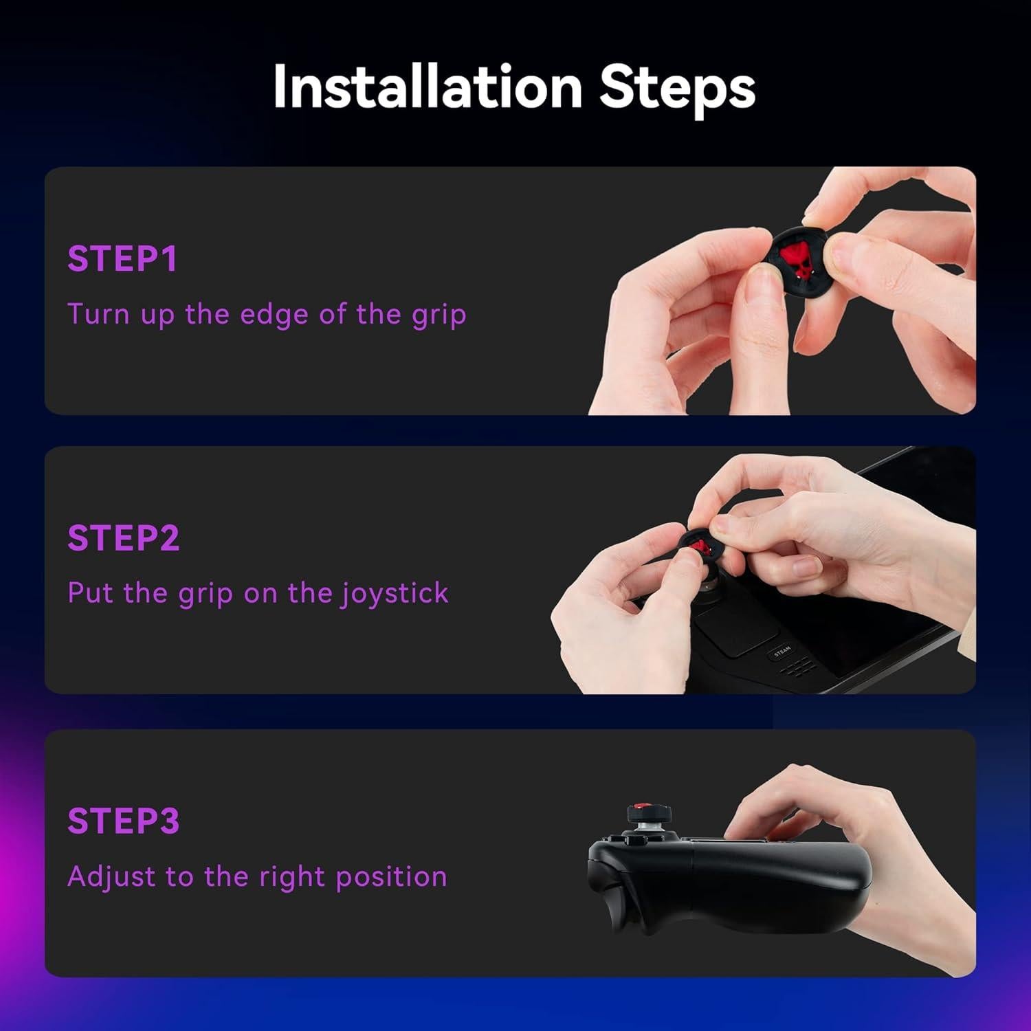 Tapas de agarre GeekShare para Steam Deck - Silicona Calavera