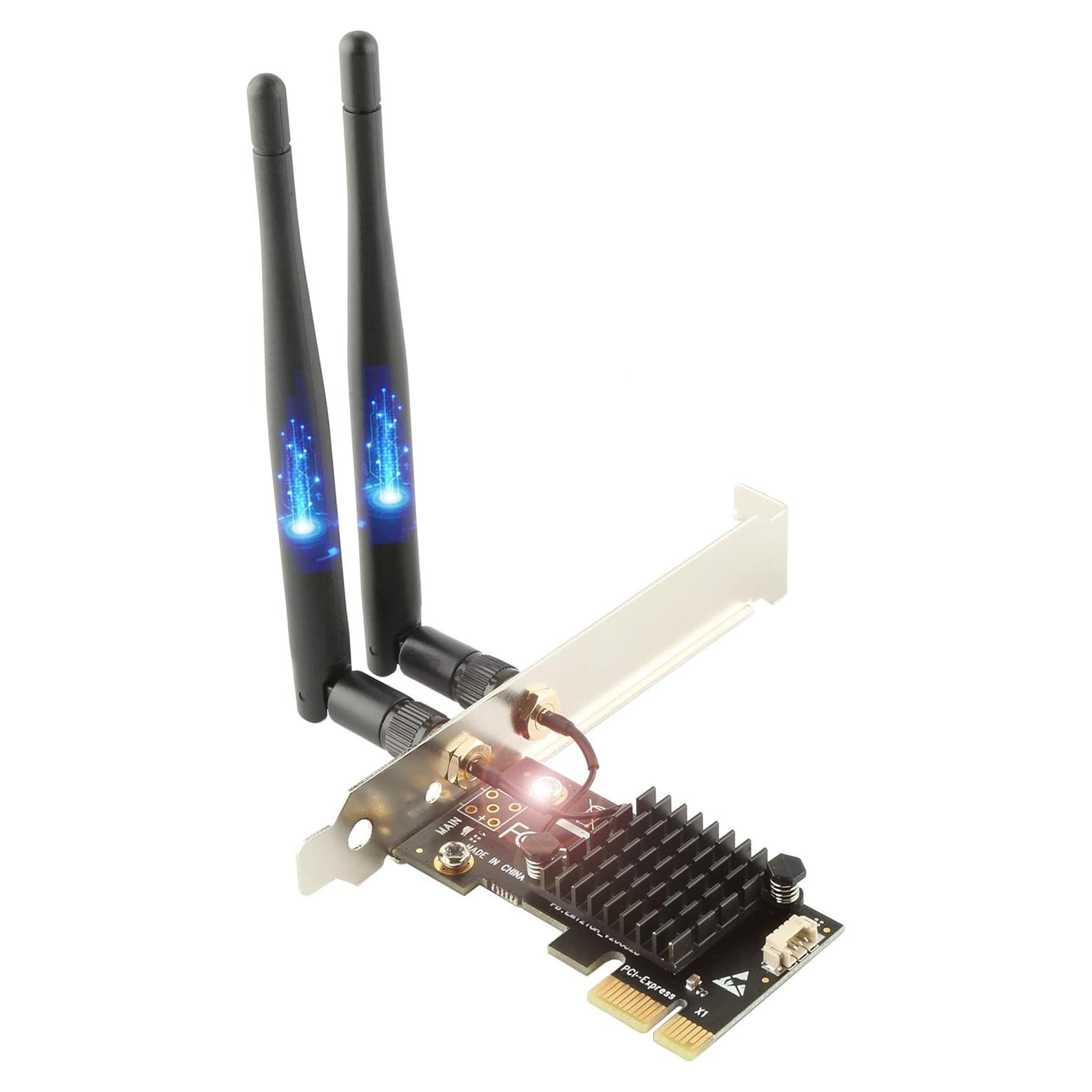 Tarjeta WiFi Ubit AC1200 PCIe con Bluetooth 4.2 para PC