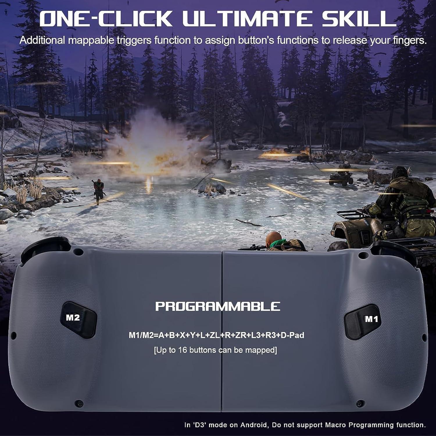 Controlador de Juego Móvil Megadream para iOS y Android - Gris