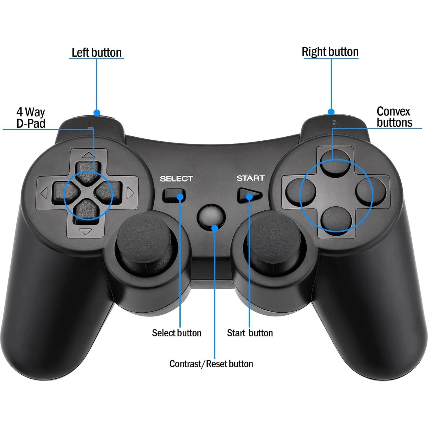 Controladores Inalámbricos PS3 Ceozon - Paquete de 2 con Cables