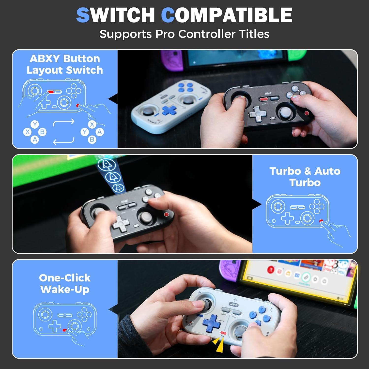 Controlador Inalámbrico Retro IINE - Gamepad Compacto Negro