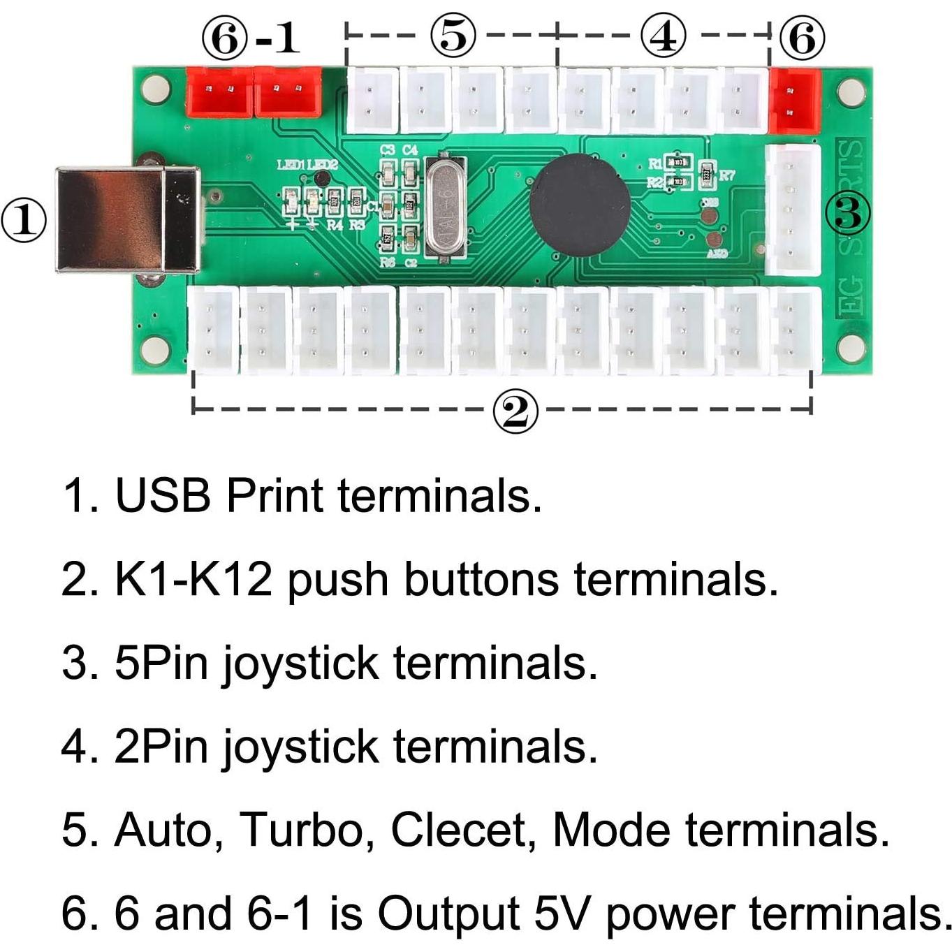 Kit de Juego Arcade DIY EG STARTS para 2 Jugadores LED