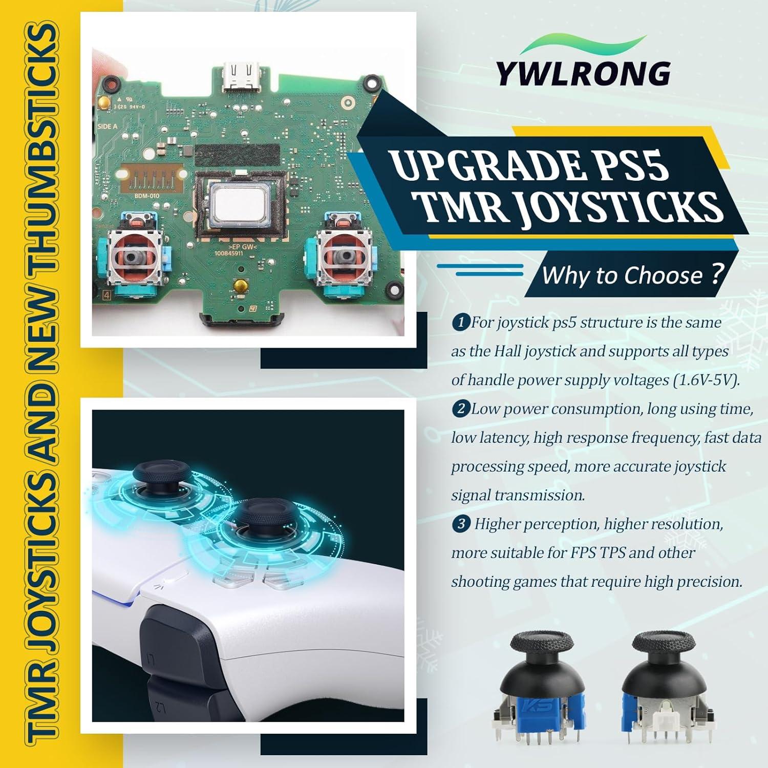 Paquete de 4 Joysticks Electromagnéticos TMR para PS5