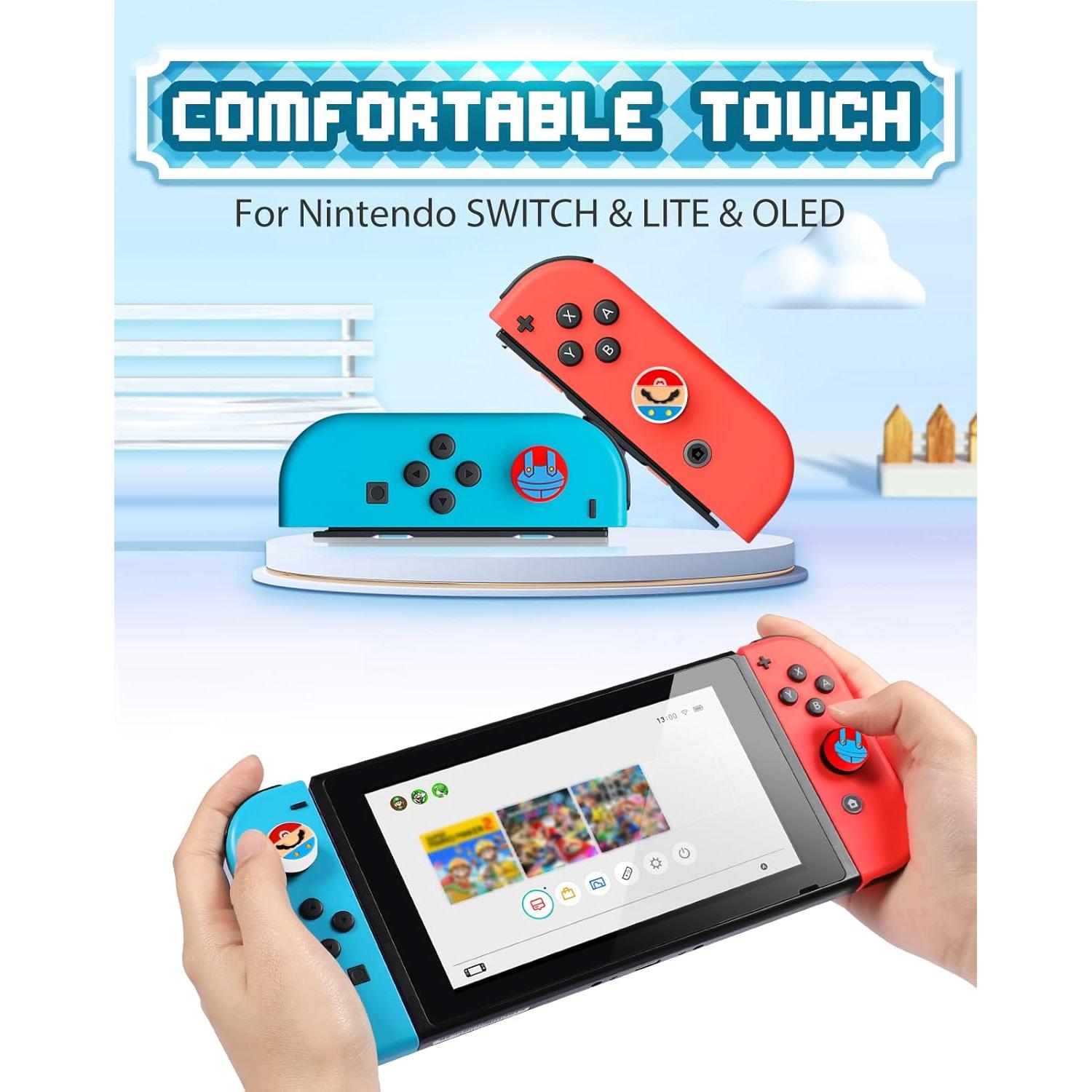 Tapas de Joystick Oqpa para Nintendo Switch 4 Pcs Diseño Kawaii