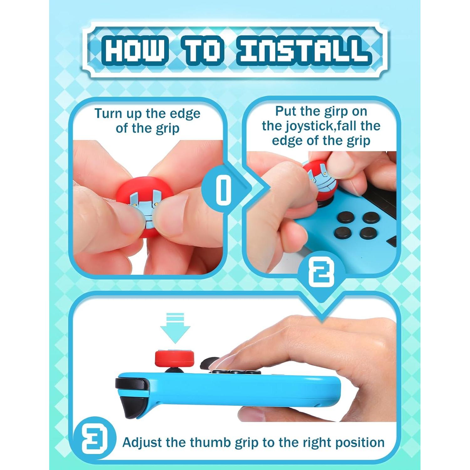 Tapas de Joystick Oqpa para Nintendo Switch 4 Pcs Diseño Kawaii