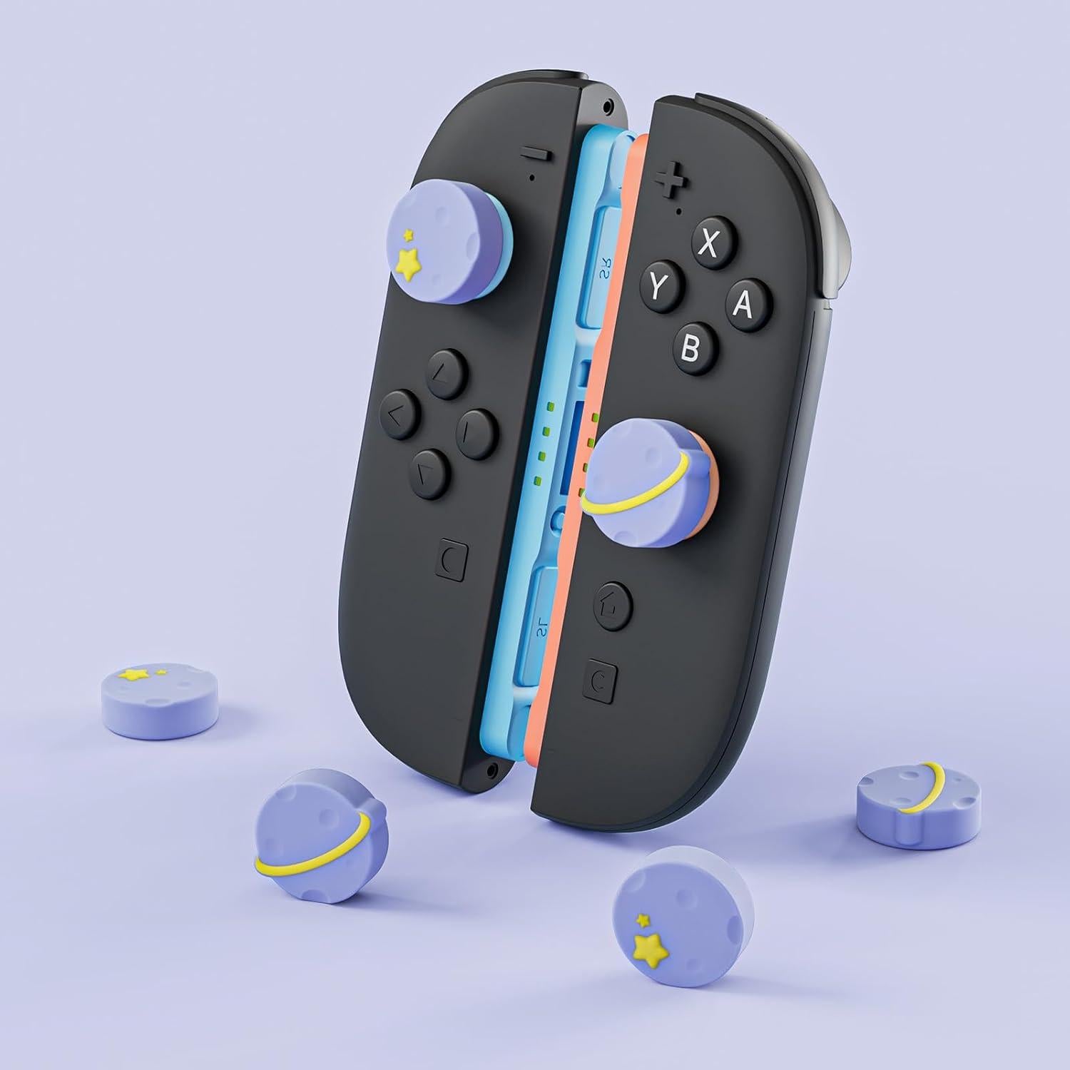 Tapas de agarre de pulgar GeekShare para Nintendo Switch 2 - 4 piezas púrpura