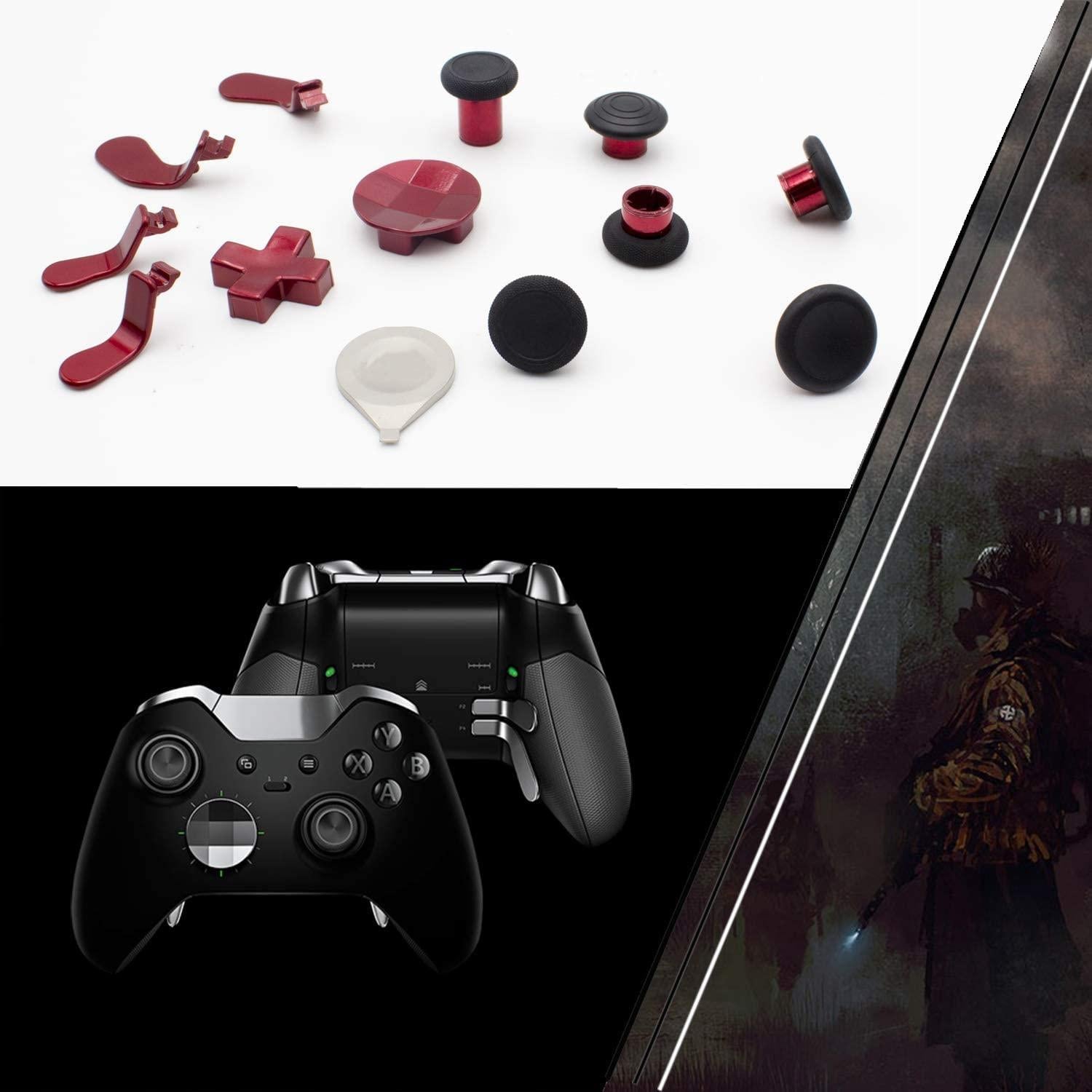 Piezas de Reemplazo Joysticks Metal para Controlador Xbox Elite 2 Rojo