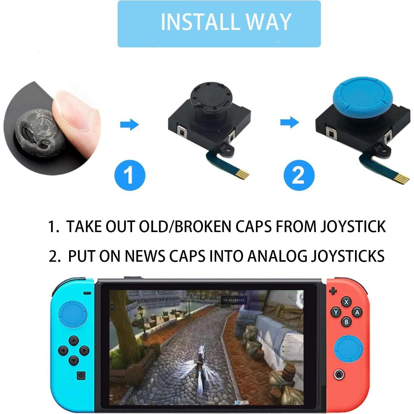 12 Empuñaduras de Silicona para Joystick Nintendo Switch CTHTBZ