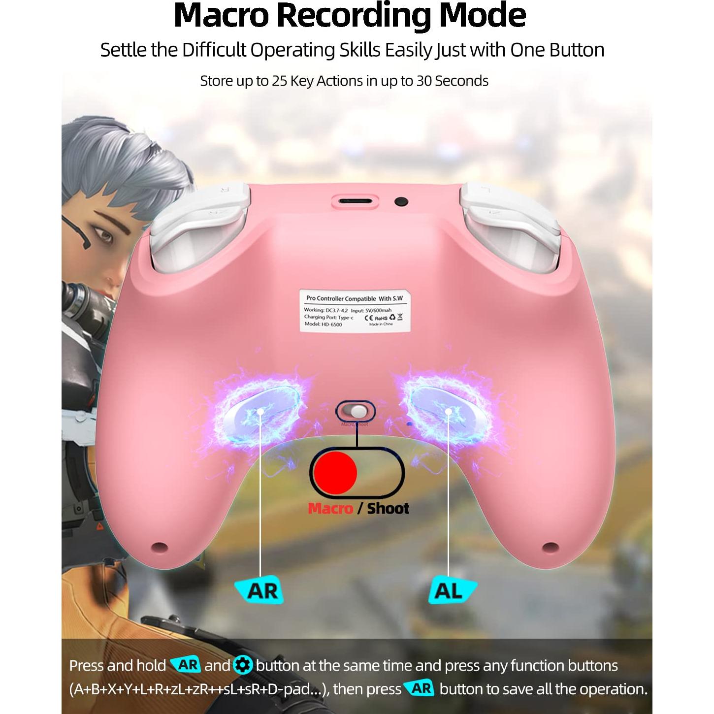 Juego de 2 Controladores Bluetooth Aghi para Nintendo Switch y PC