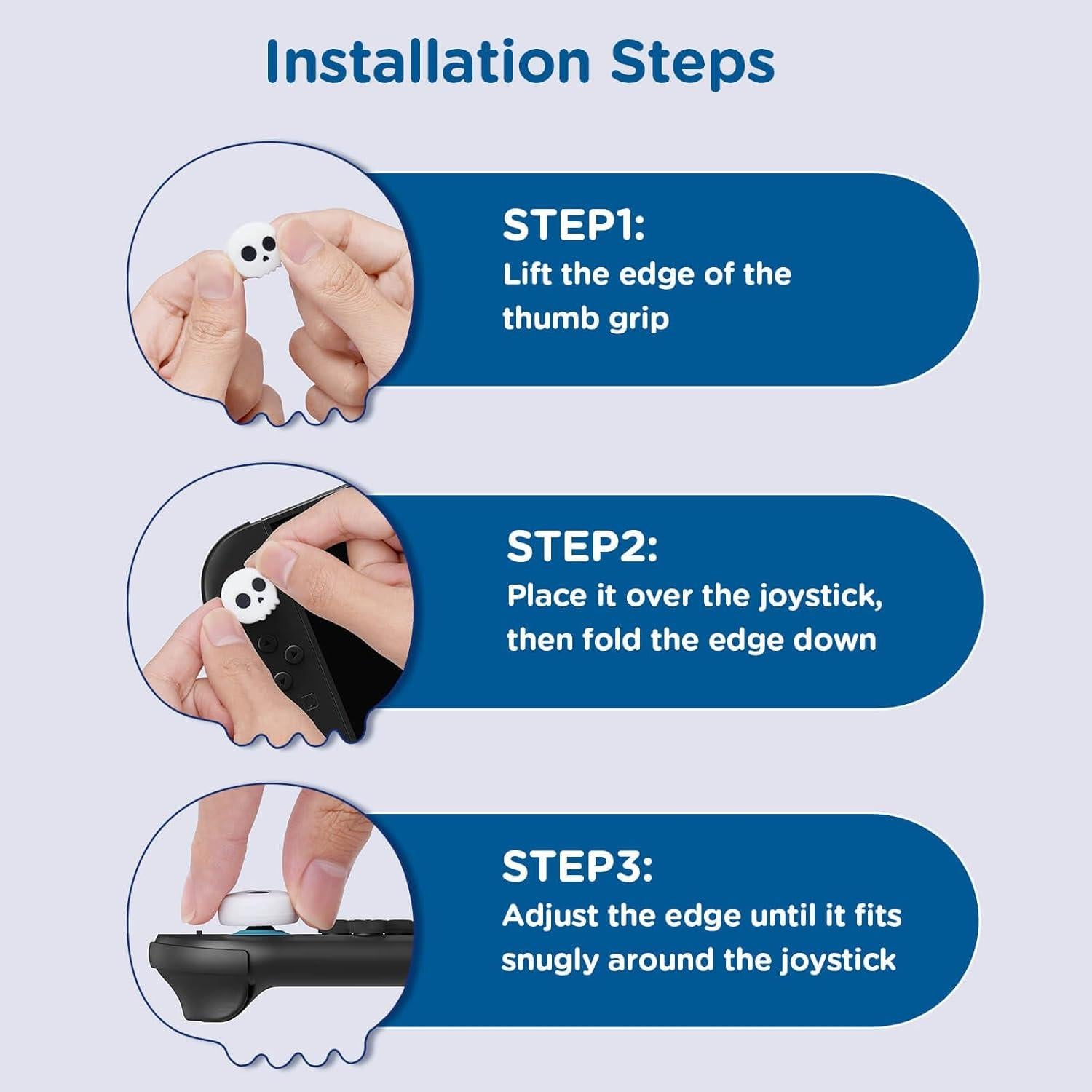 Empuñaduras de Pulgar JEMDO para Nintendo Switch 2 - Calavera