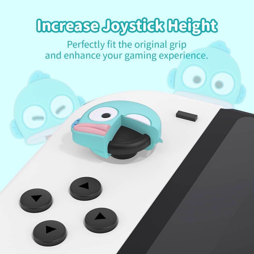 Tapas de Agarre WISHAVEN para Joycon Nintendo Switch - 4PCS Pez y Pulpo