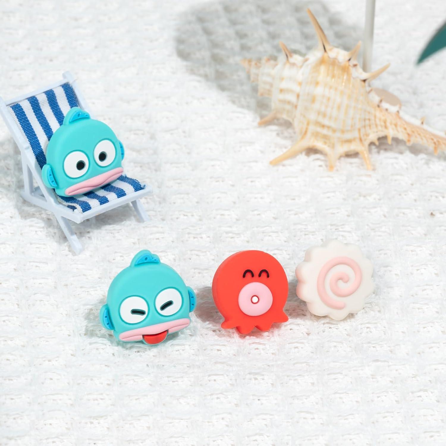 Tapas de Agarre WISHAVEN para Joycon Nintendo Switch - 4PCS Pez y Pulpo