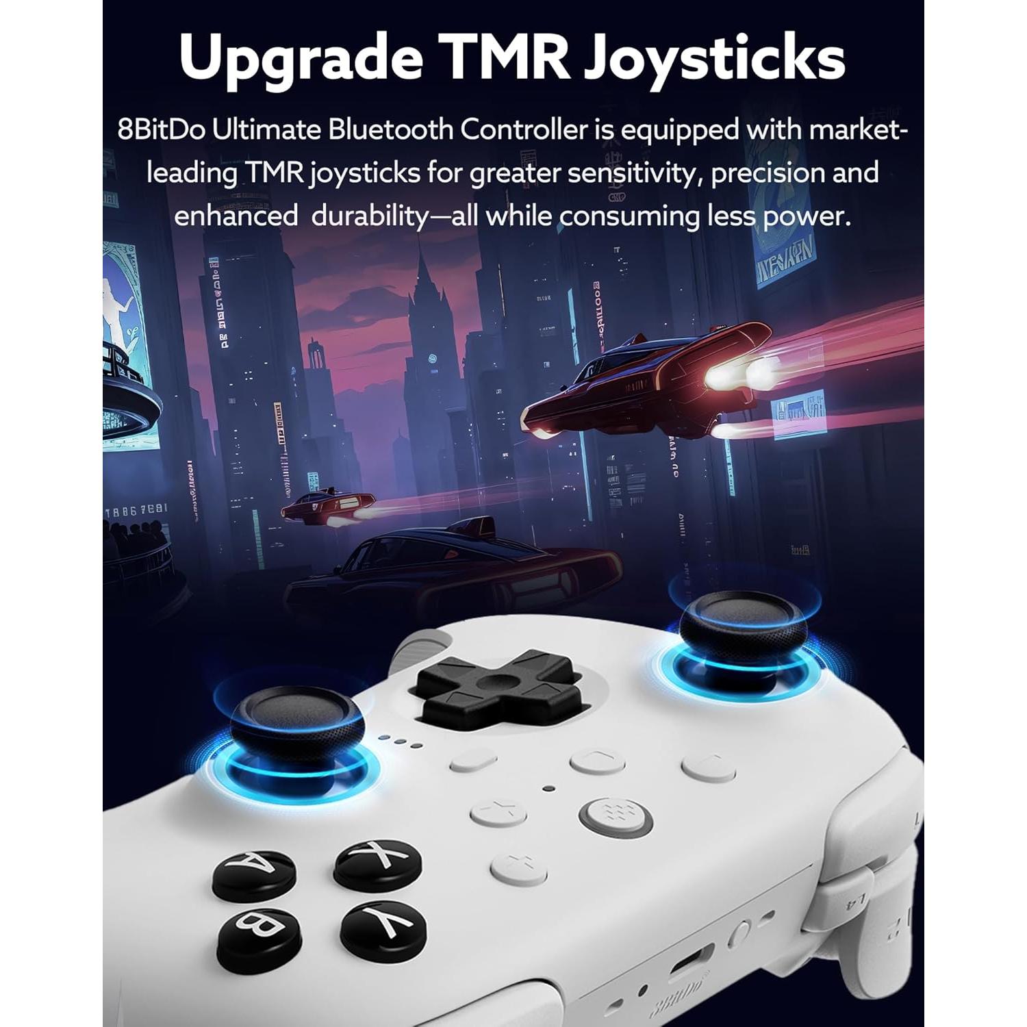 Controlador Bluetooth Ultimate 2 8Bitdo para Switch y PC - Blanco