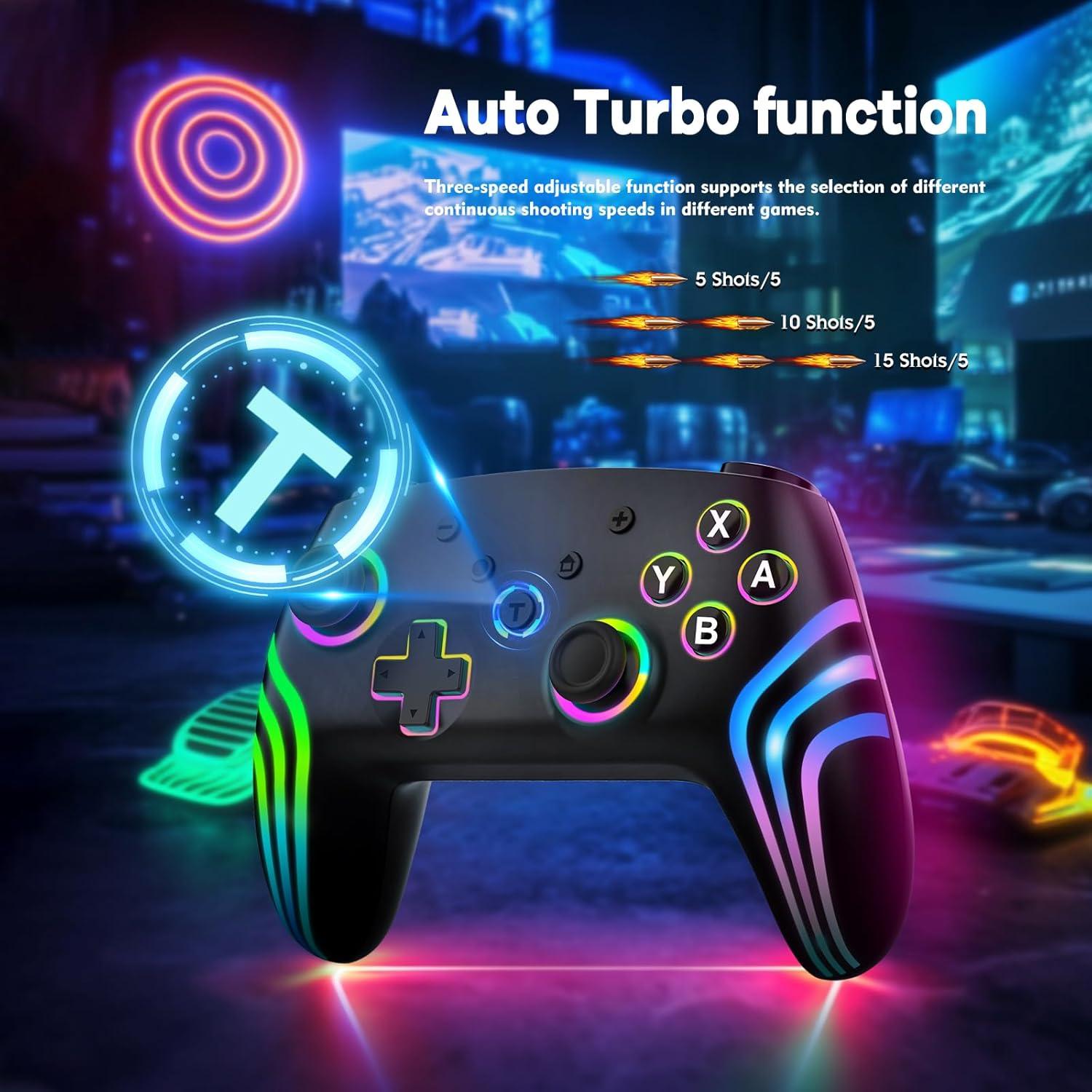 Controlador Pro Inalámbrico MYSTILUCK para Switch y PC RGB