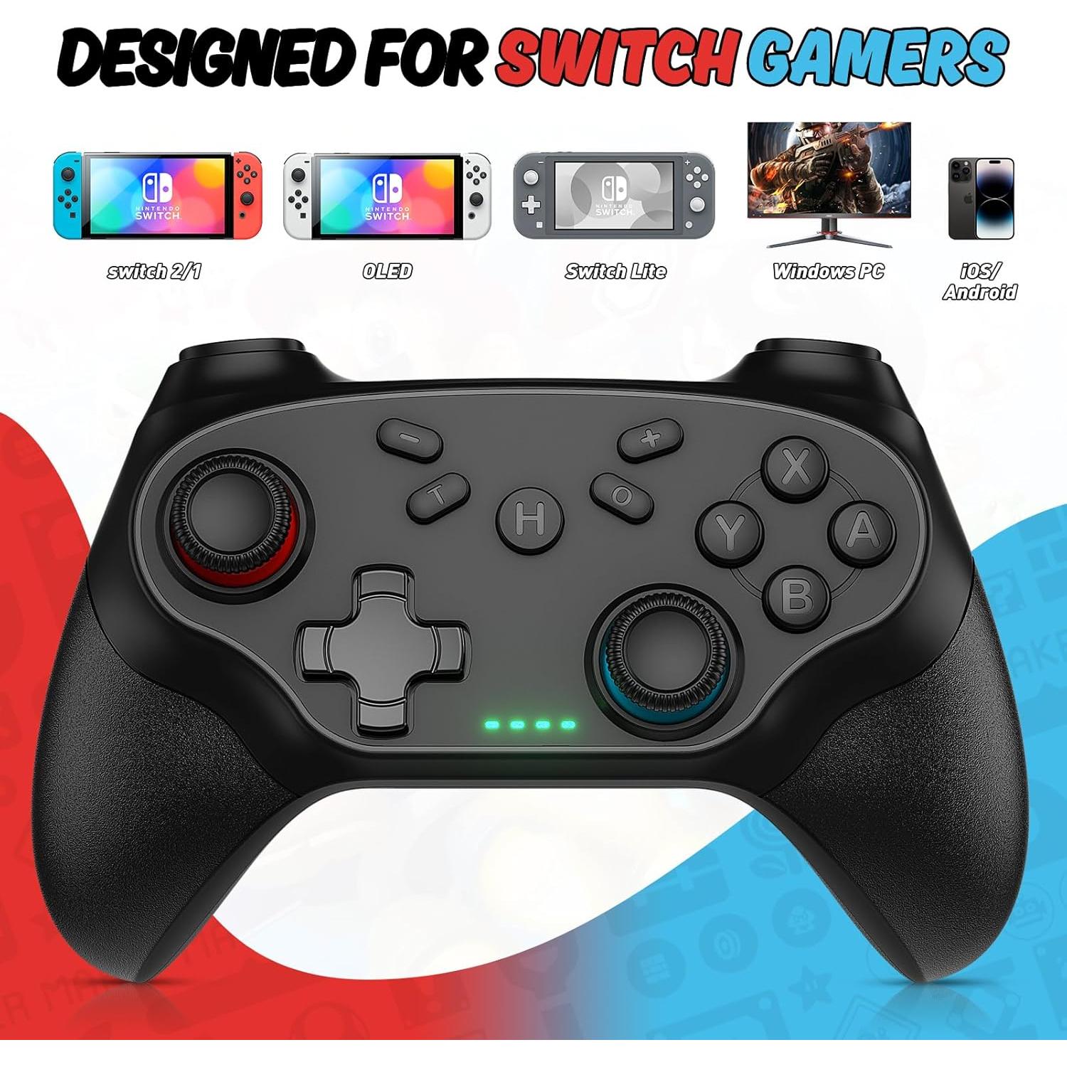 Controlador inalámbrico Nonbliep para Nintendo Switch - Negro