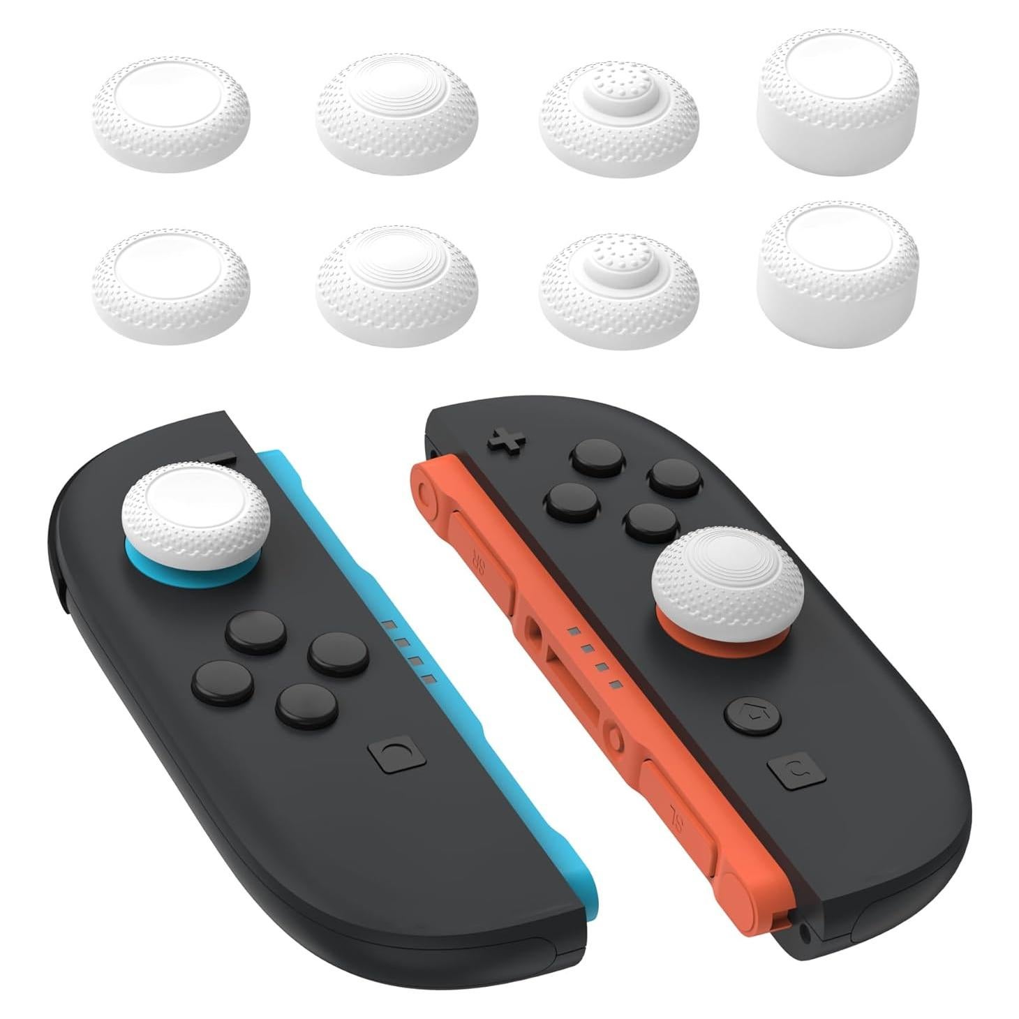 Tapas de Pulgar PlayVital para Joycon 2 - 8 Pack, 4 Alturas