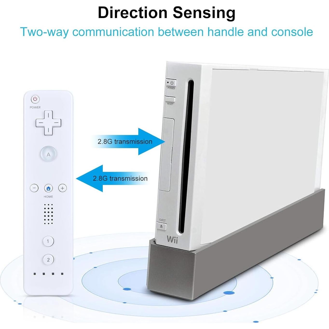 Control Remoto RETROSUN para Nintendo Wii/Wii U con Motion Plus y Nunchuck Integrados - Blanco