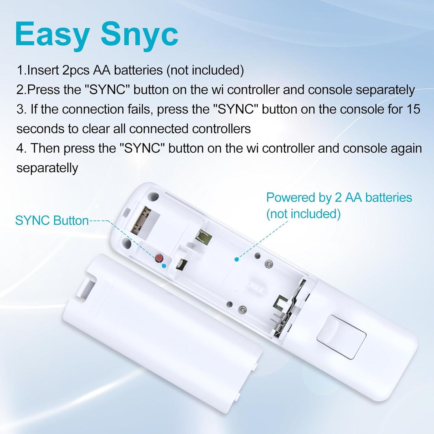 Control Remoto RETROSUN para Nintendo Wii/Wii U con Motion Plus y Nunchuck Integrados - Blanco