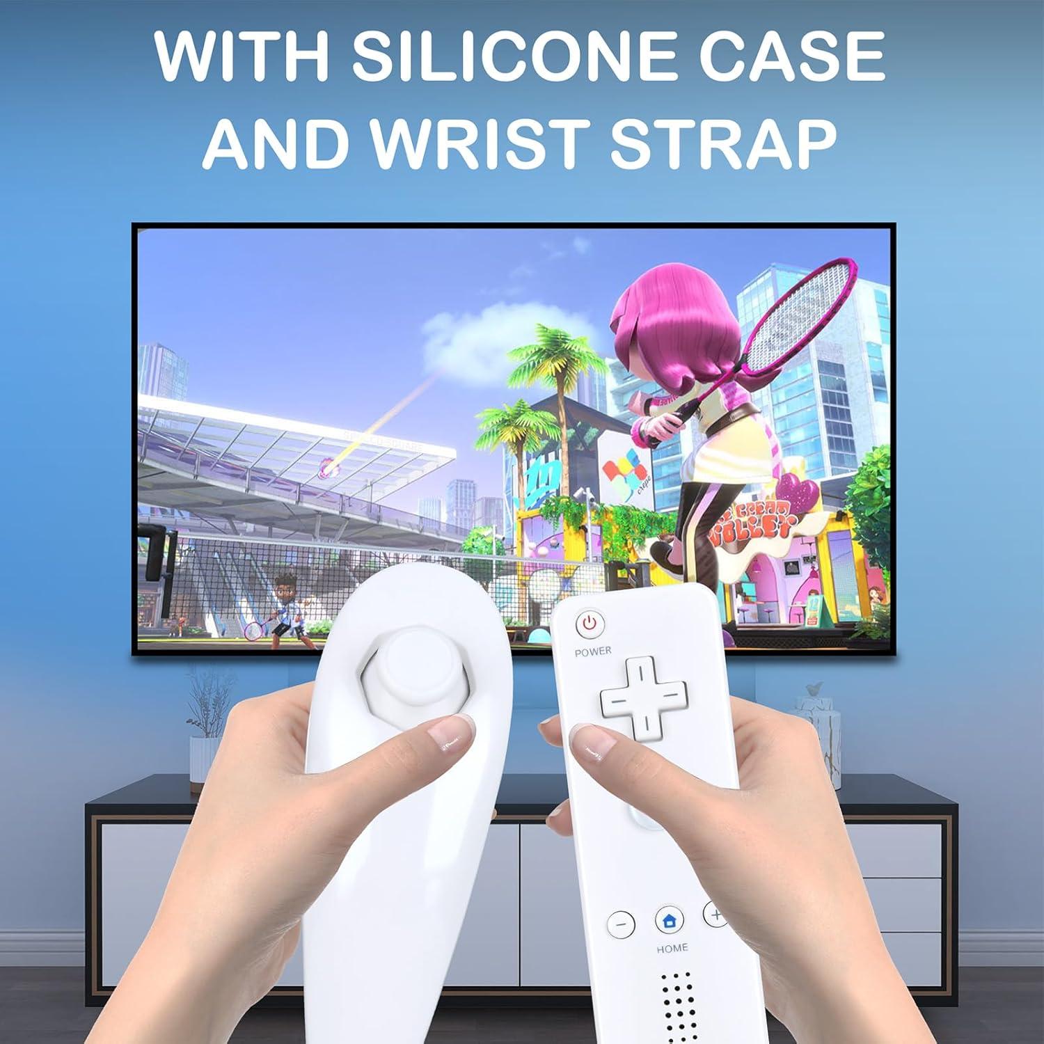 Control Remoto RETROSUN para Nintendo Wii/Wii U con Motion Plus y Nunchuck Integrados - Blanco