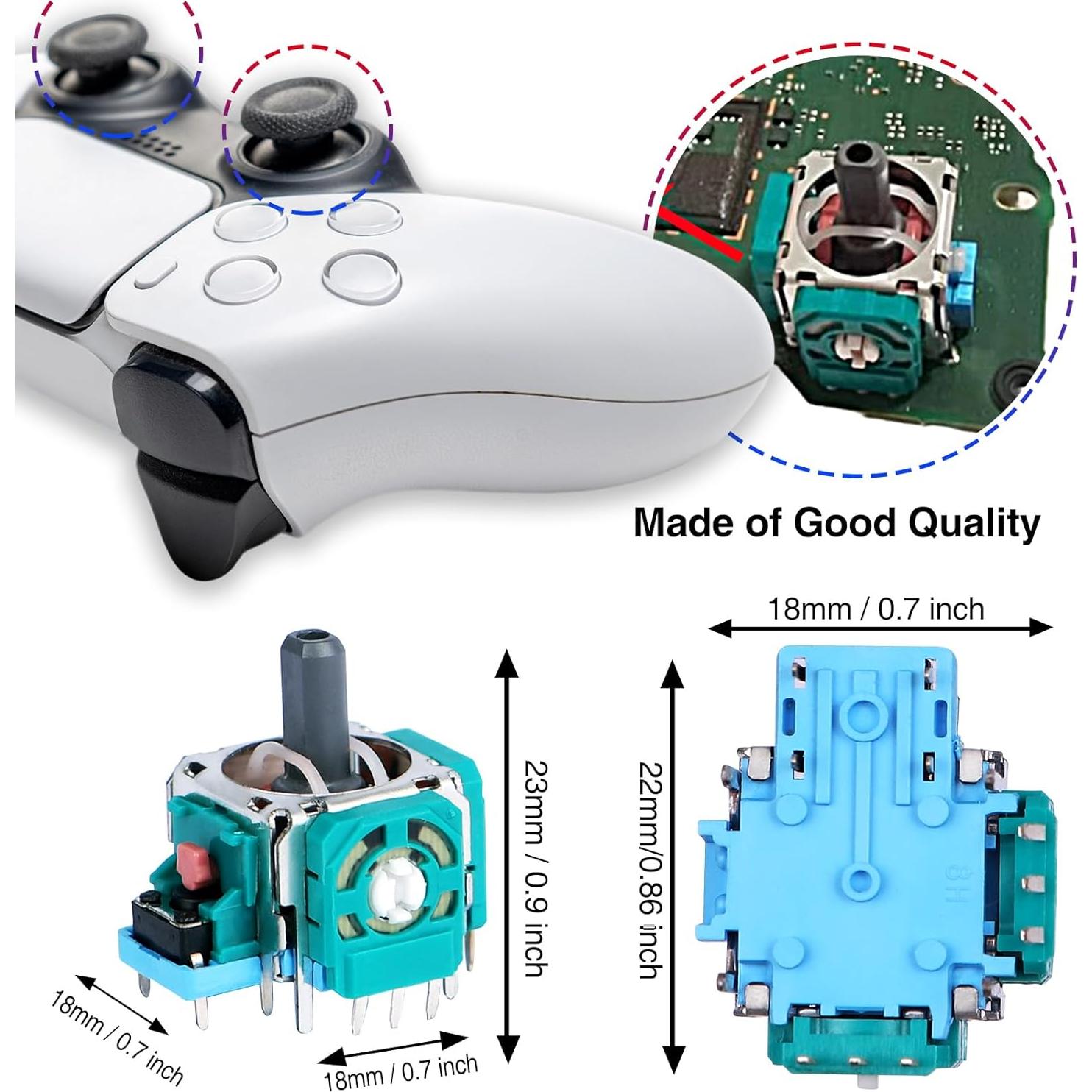 Kit Reemplazo Joystick Analógico 3D Qishiyi para PS5
