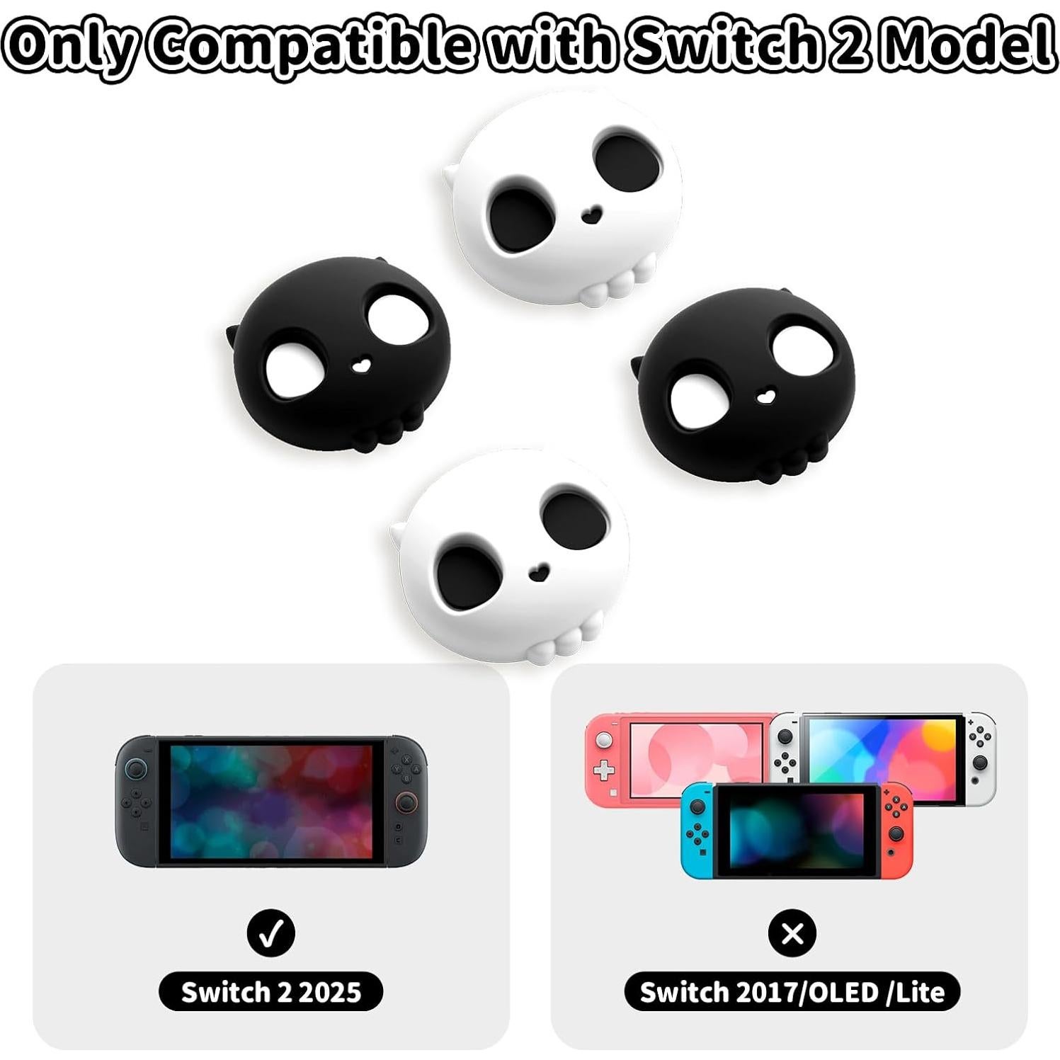 Tapas de Joystick GeekShare Calavera para Nintendo Switch 2 - 4 Piezas