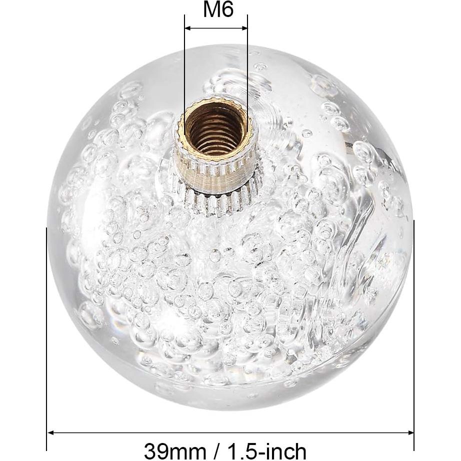 Mango de Joystick Esférico uxcell 39mm Cristal Blanco M6