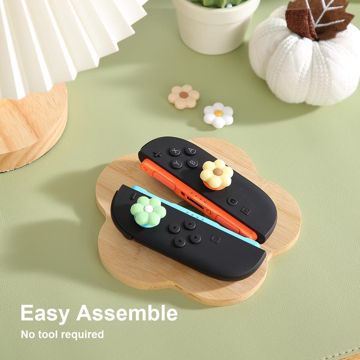 Empuñaduras para Pulgar CasosexploreLab para Nintendo Switch 2 - 4 Tapas de Joystick Silicona Floral
