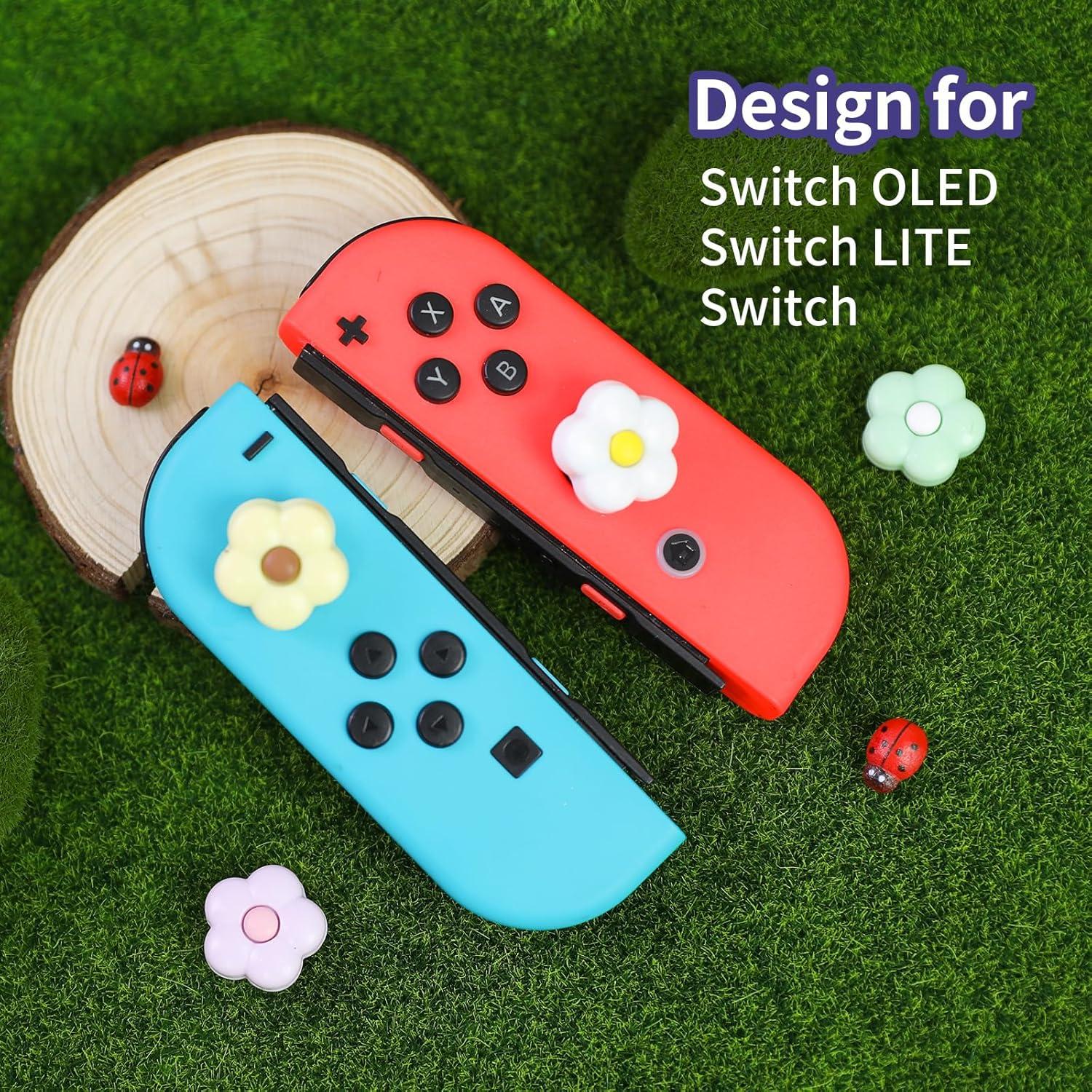 Tapa de agarre para pulgar Joycon FlyingMage 4 PCS Flores Morandi