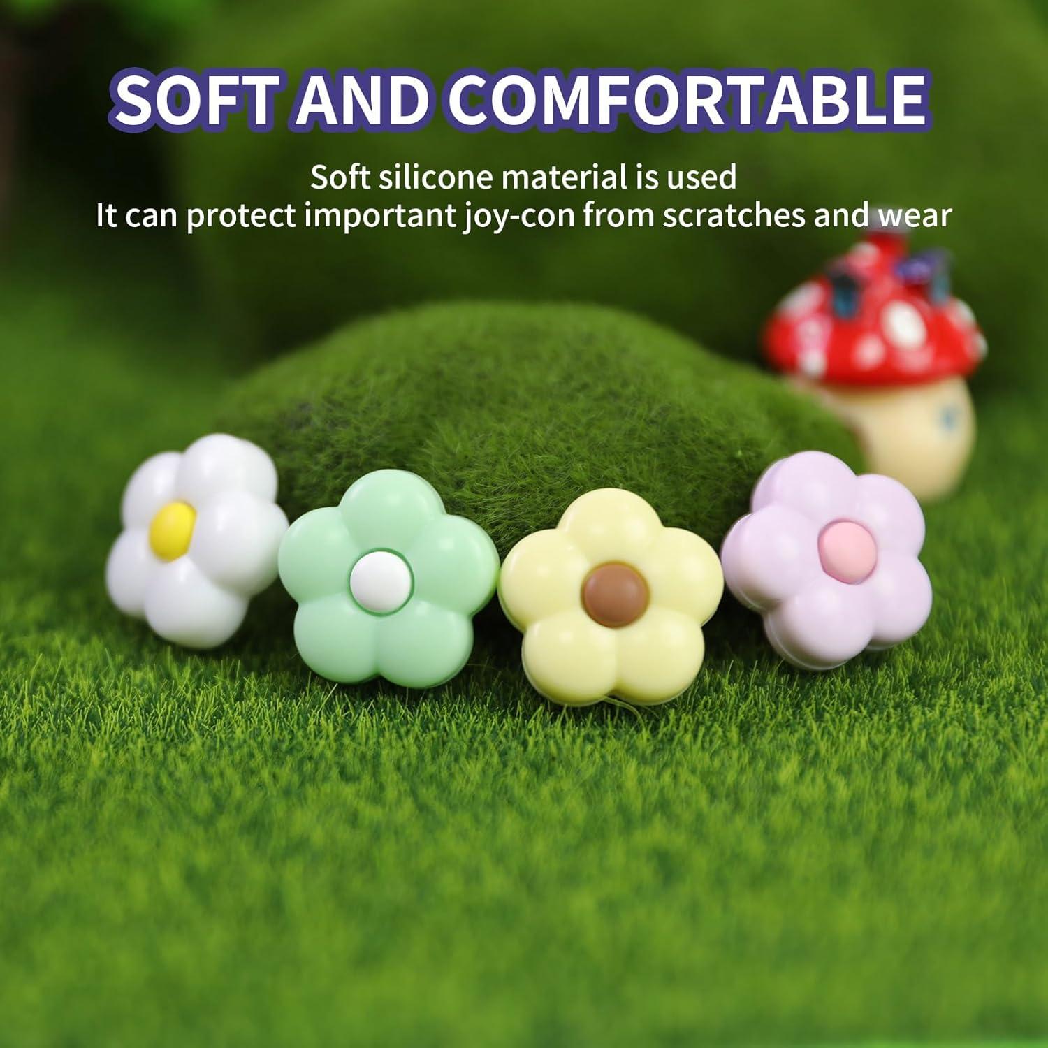 Tapa de agarre para pulgar Joycon FlyingMage 4 PCS Flores Morandi