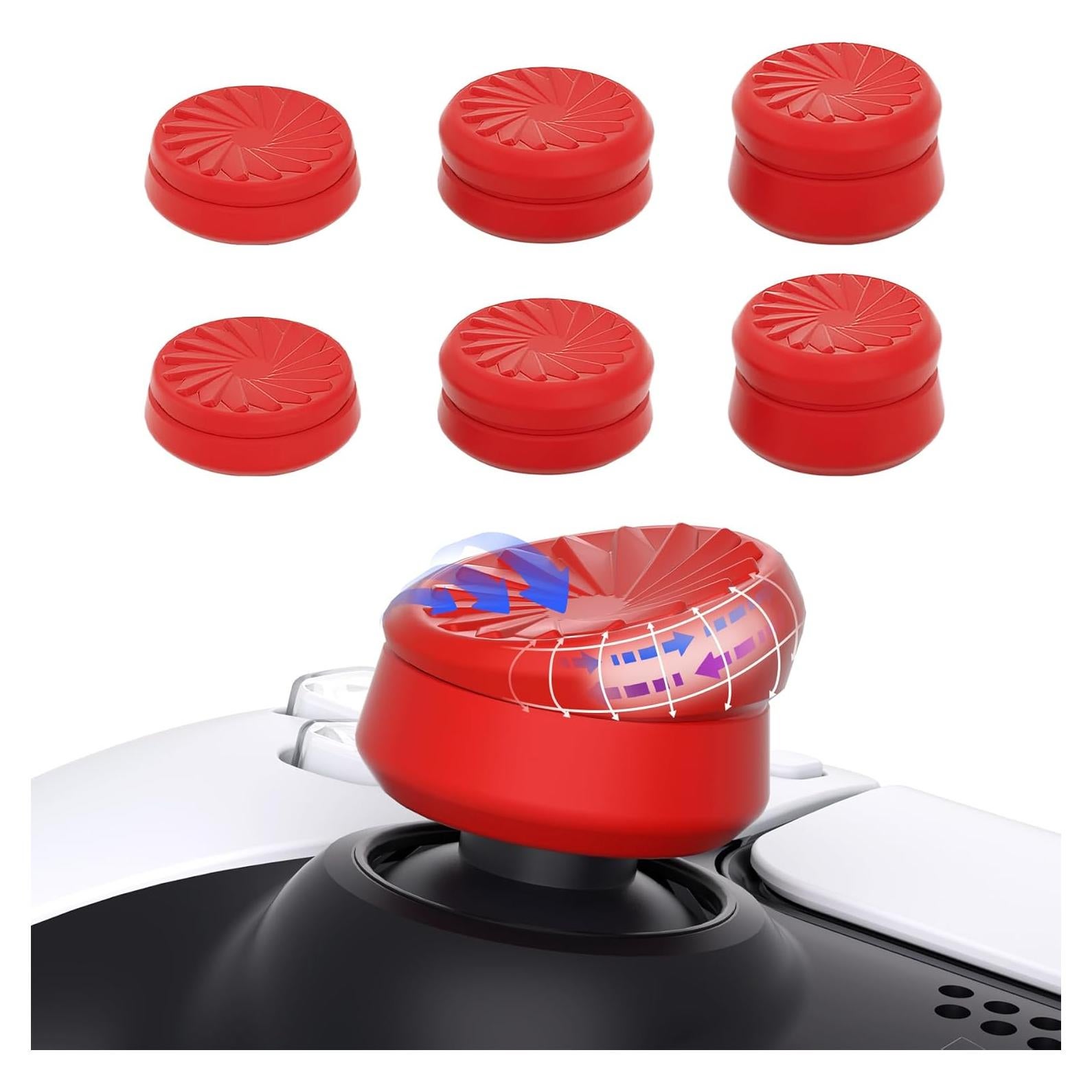 Tapas de Joystick Ergonómicas PlayVital para PS5, PS4, Xbox y Switch Pro - Rojo Pasión