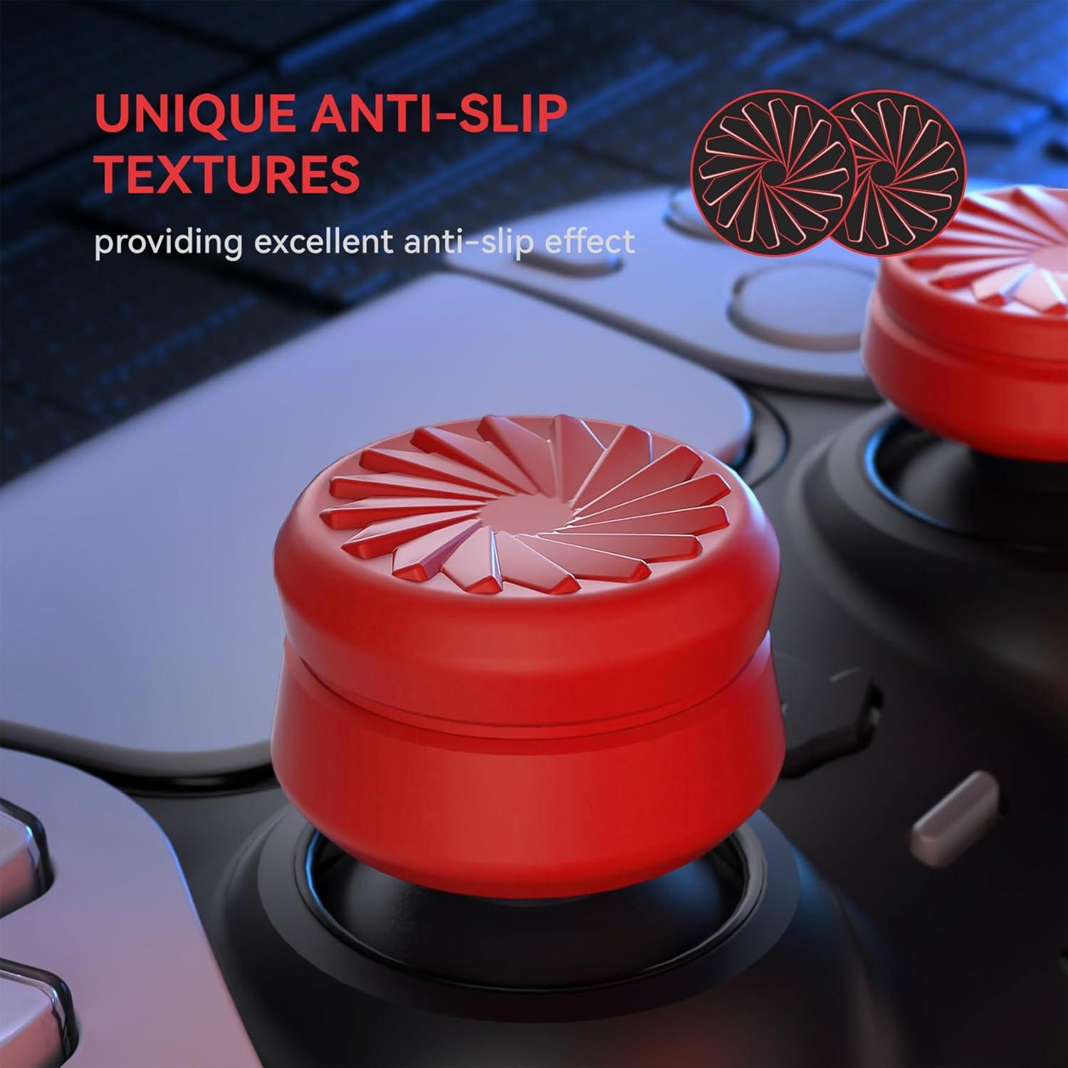 Tapas de Joystick Ergonómicas PlayVital para PS5, PS4, Xbox y Switch Pro - Rojo Pasión