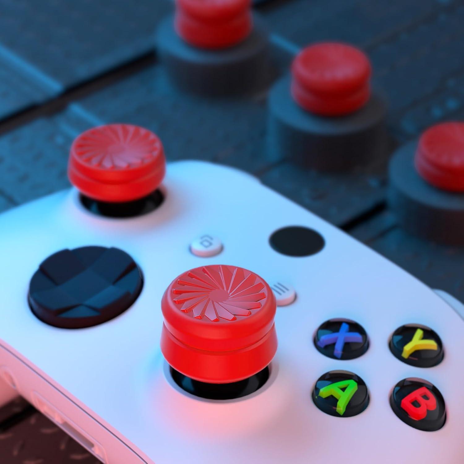 Tapas de Joystick Ergonómicas PlayVital para PS5, PS4, Xbox y Switch Pro - Rojo Pasión