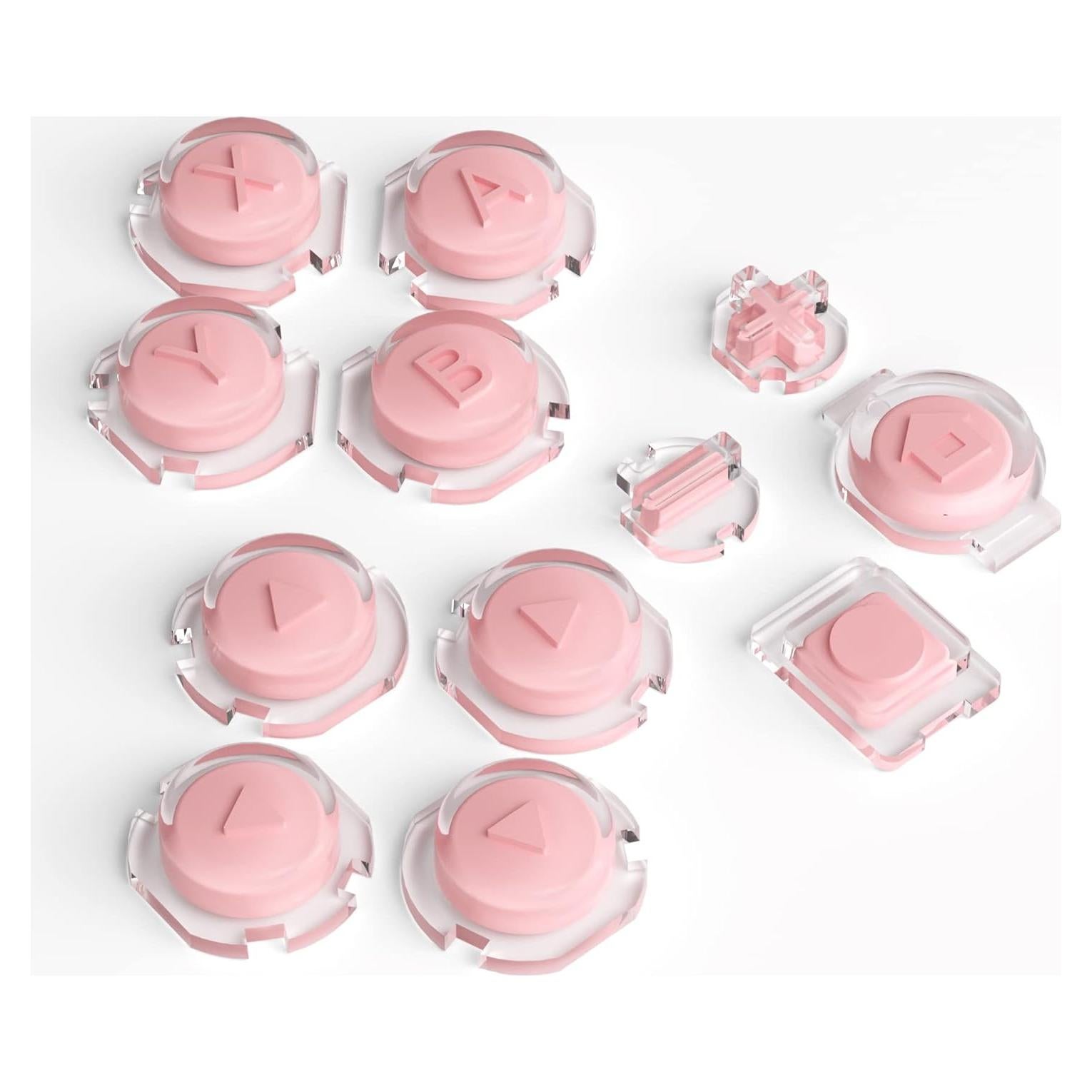 Botones de Gel eXtremeRate para JoyCon Nintendo Switch - Rojo Pálido y Claro