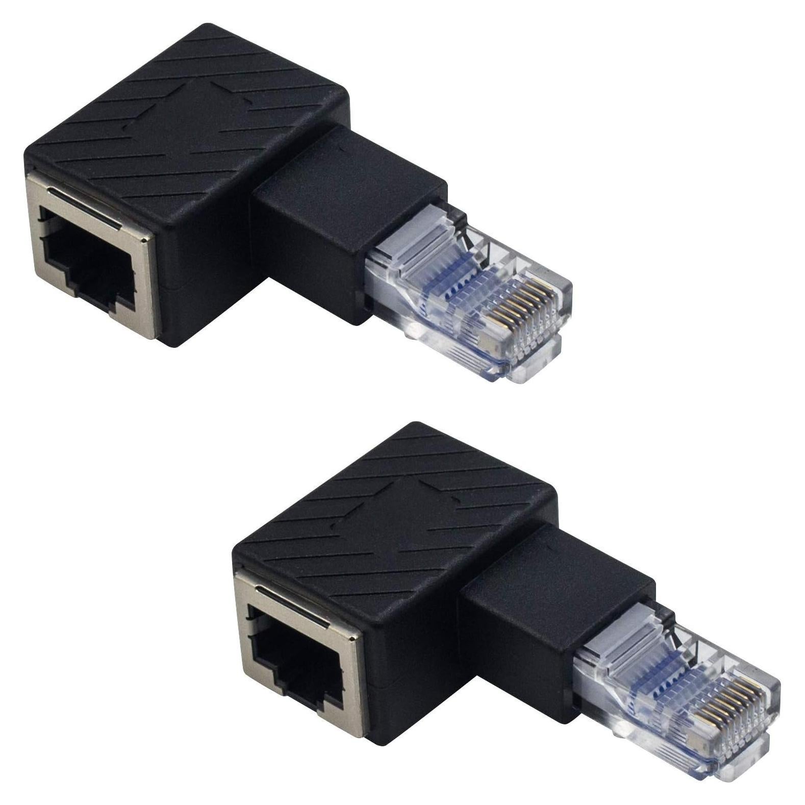 Adaptador Ethernet Duttek 90 Grados RJ45 Macho a Hembra