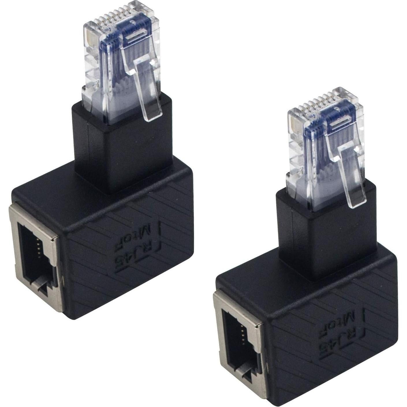Adaptador Ethernet Duttek 90 Grados RJ45 Macho a Hembra