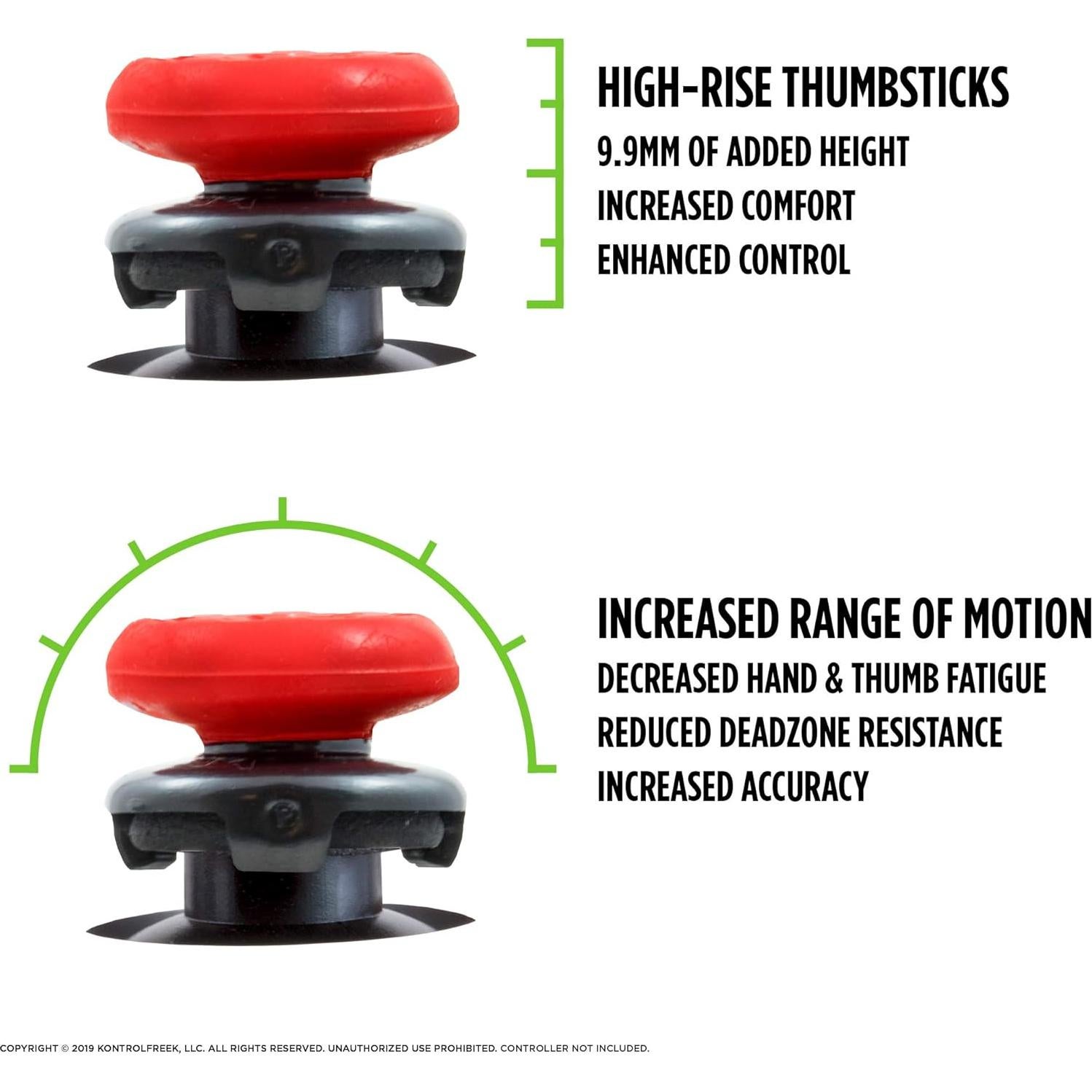 KontrolFreek FPS Freek Inferno for Nintendo Switch Pro Controller | Performance Thumbsticks | 2 High-Rise Concave | Red
