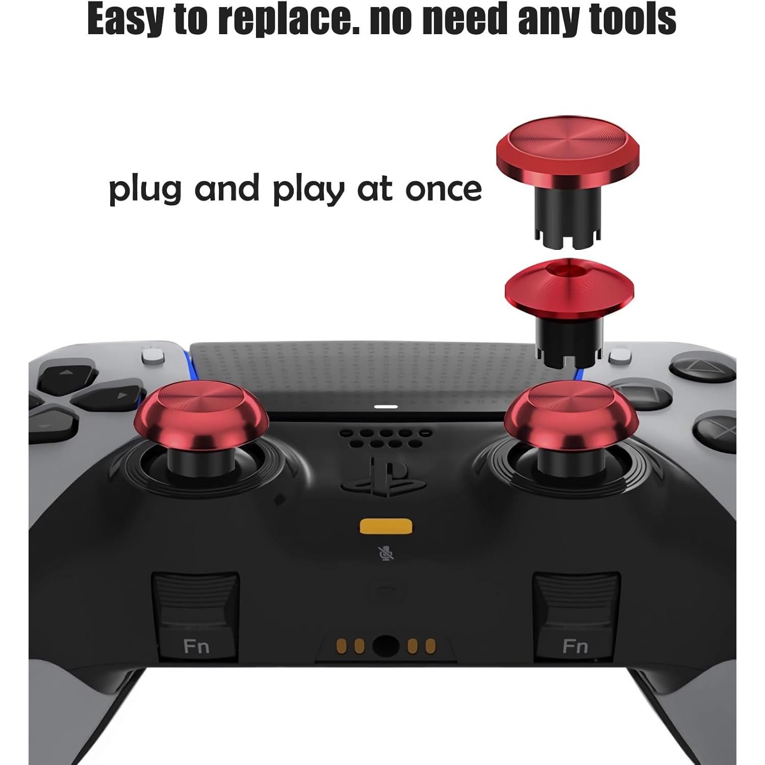 Palancas de metal Ceozon para controlador PS5 Edge 6 en 1 rojas