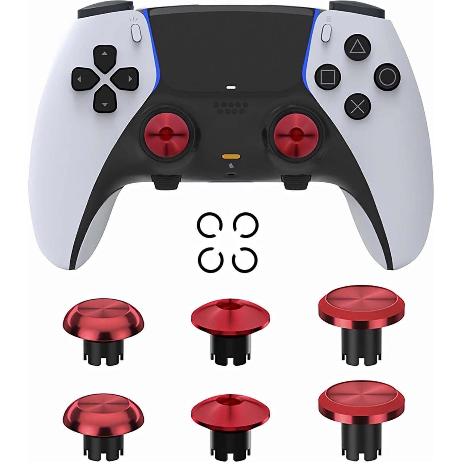 Palancas de metal Ceozon para controlador PS5 Edge 6 en 1 rojas