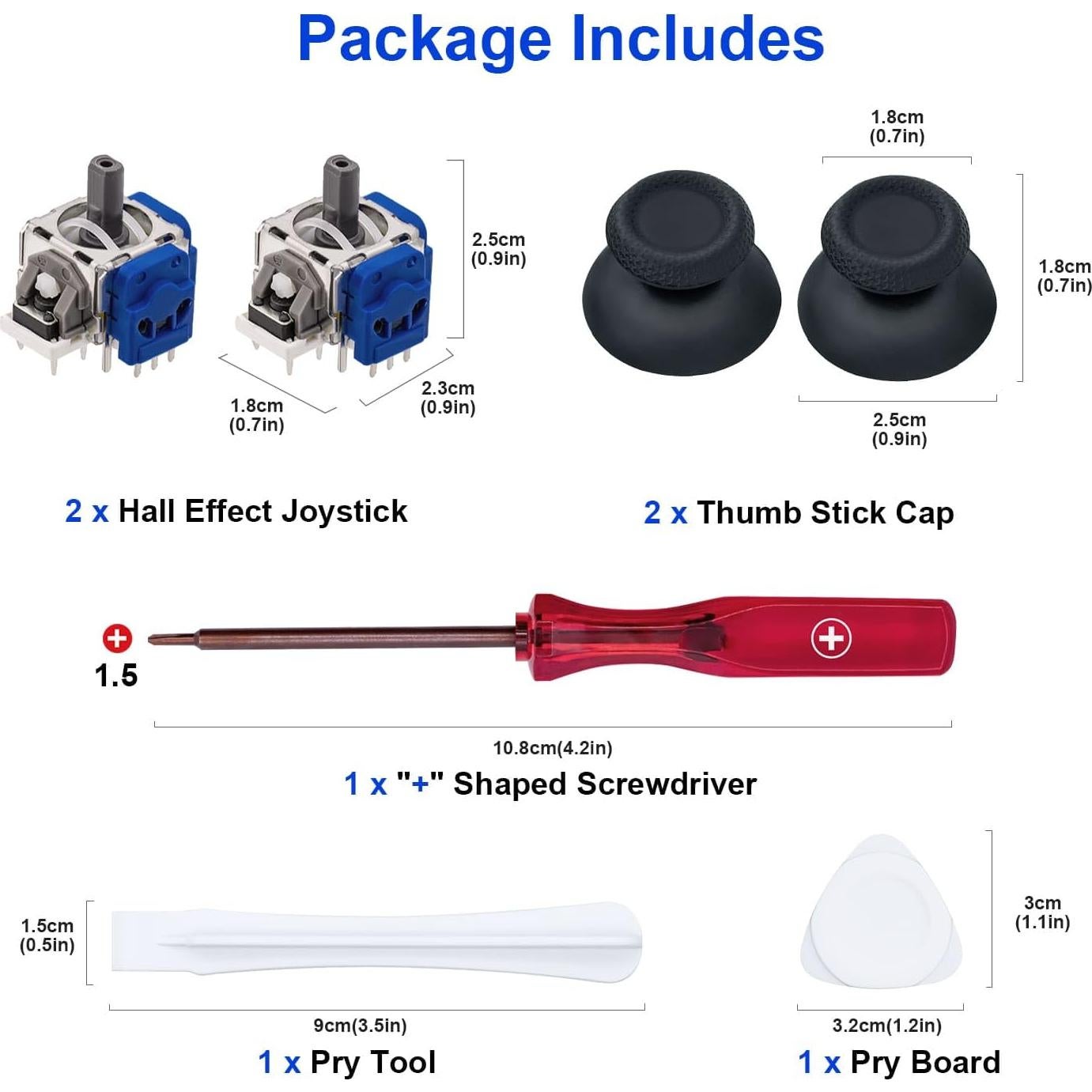 Kit de Reparación Joystick Analógico Mcbazel PS5 Efecto Hall 7 en 1