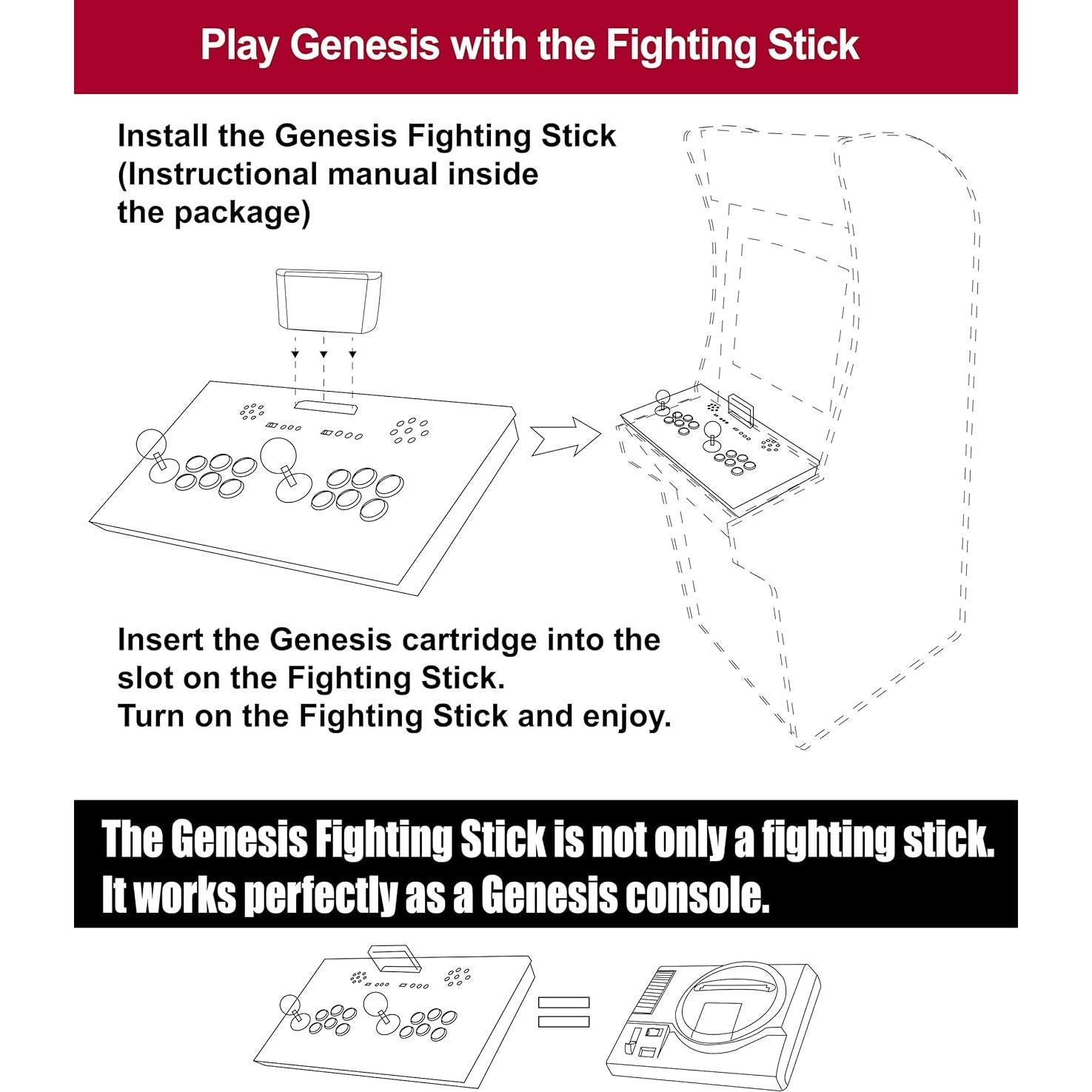Fighting Stick IntecGaming para Arcade1Up - Consola Sega Genesis