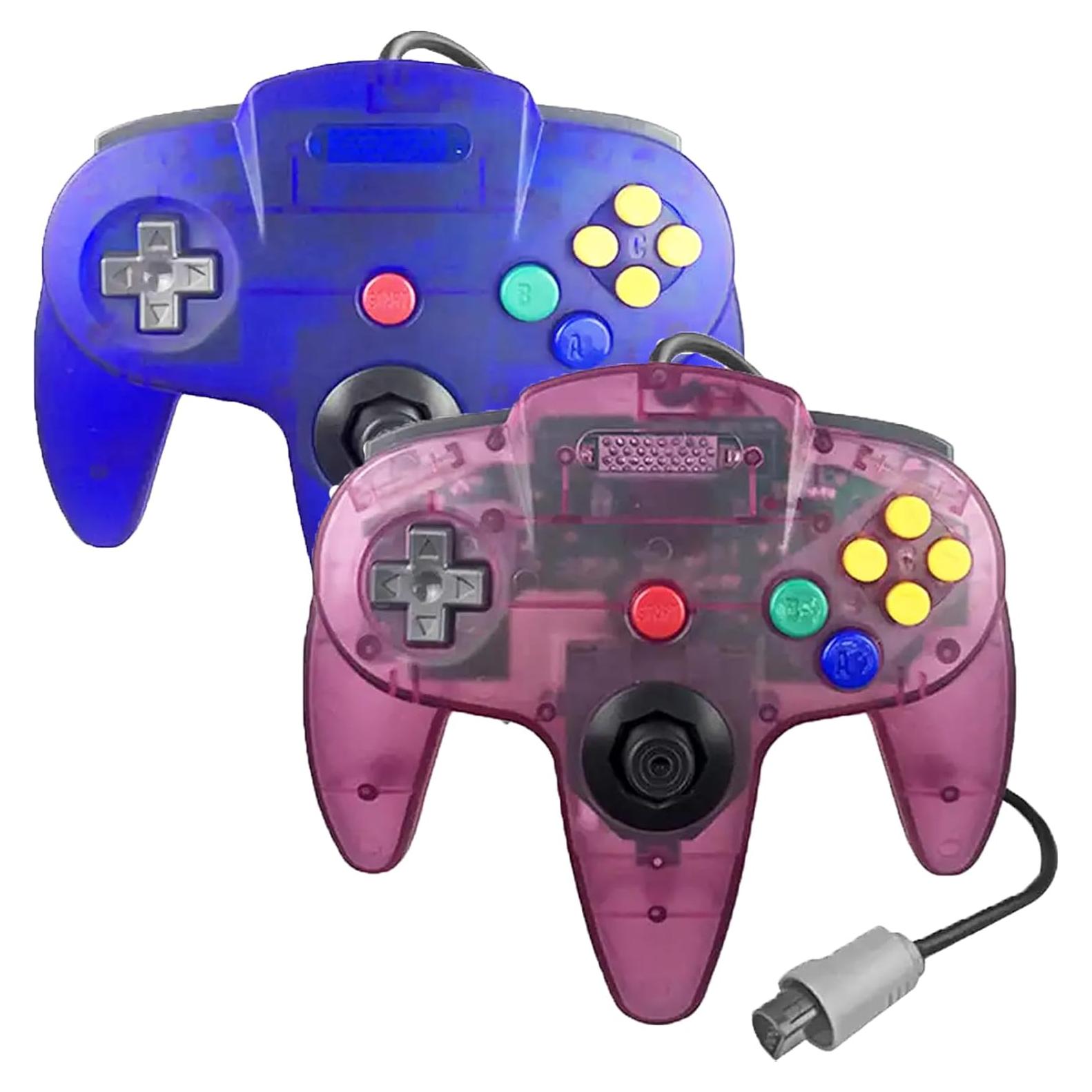 Controlador N64 Inventii 2 Pack con Cable - Azul y Morado