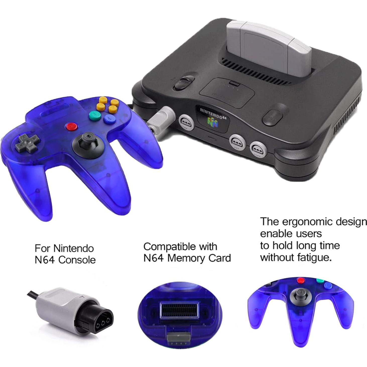 Controlador N64 Inventii 2 Pack con Cable - Azul y Morado