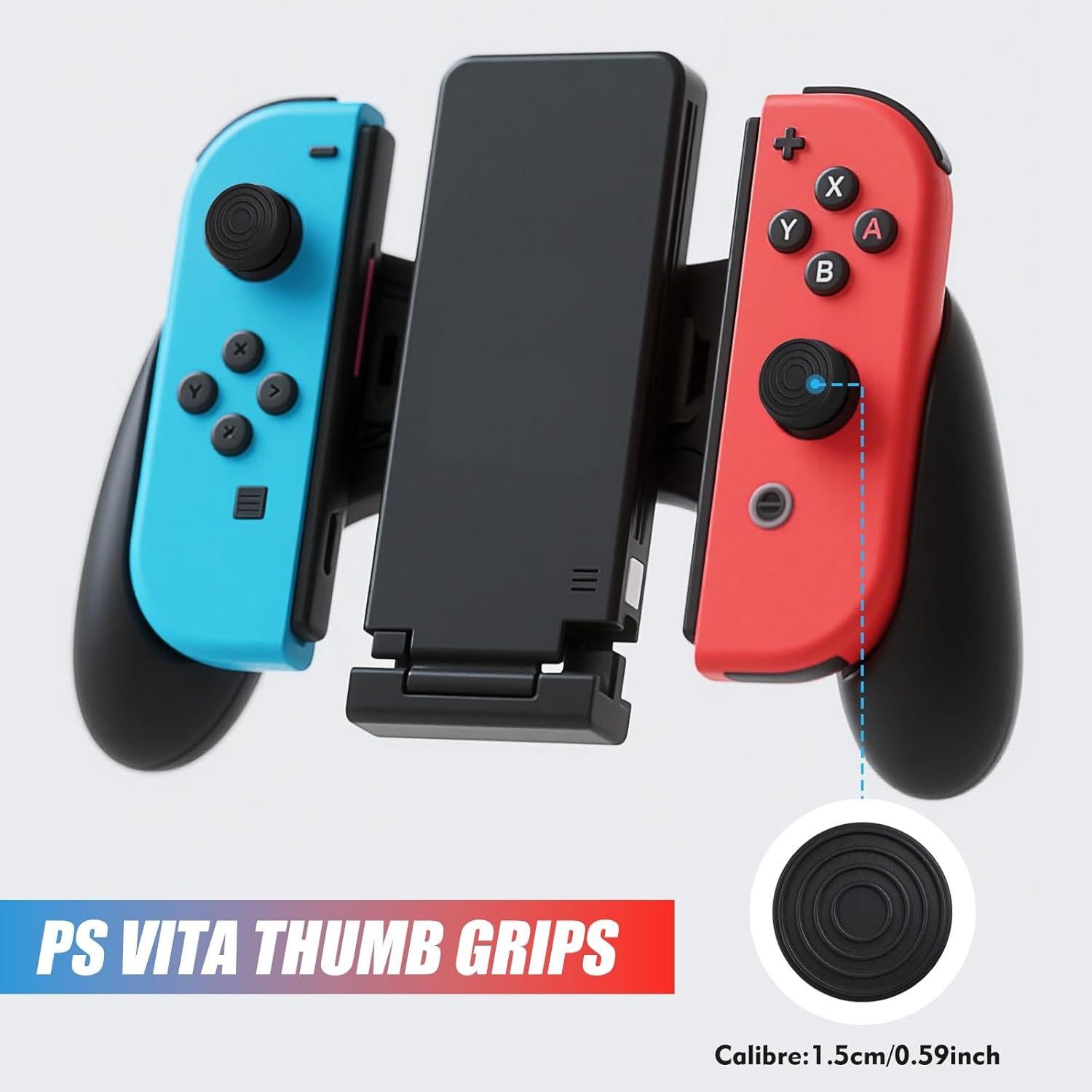 6 Empuñaduras de Pulgar Silicona Negra YEWANG para Controlador