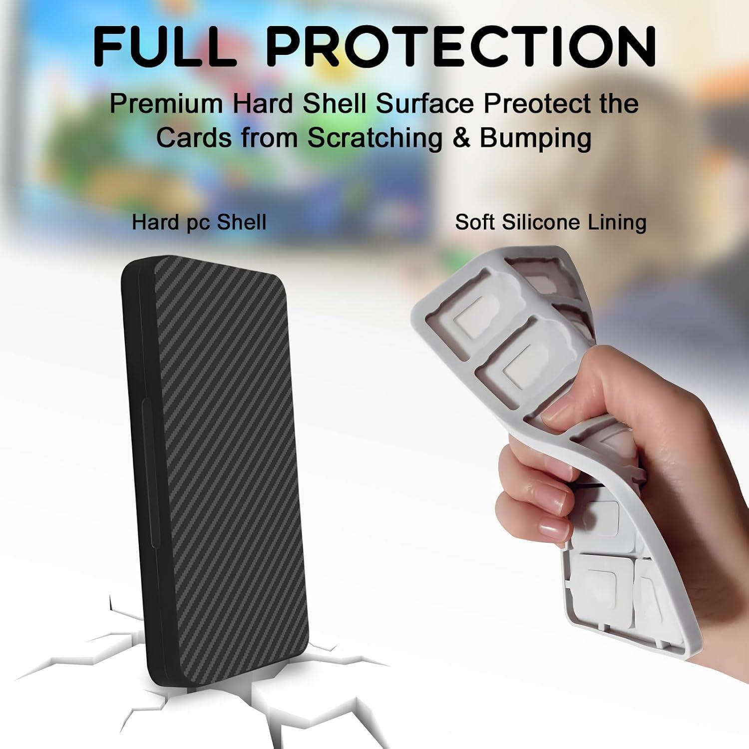 Funda para Juegos Nintendo Switch AMOACCESSORIES 24 Tarjetas Negro