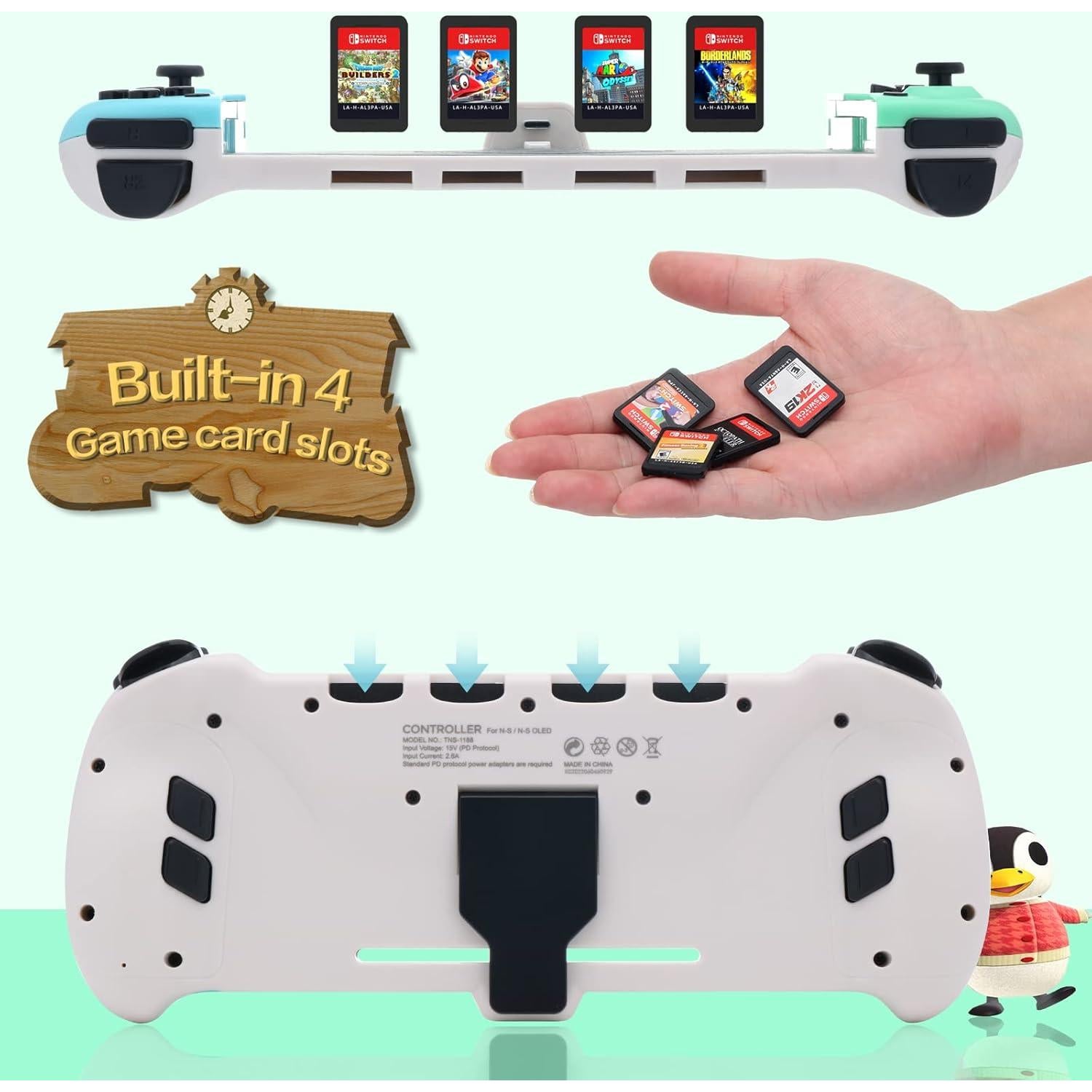 Controlador Inalámbrico ECHZOVE para Nintendo Switch OLED Animal Crossing